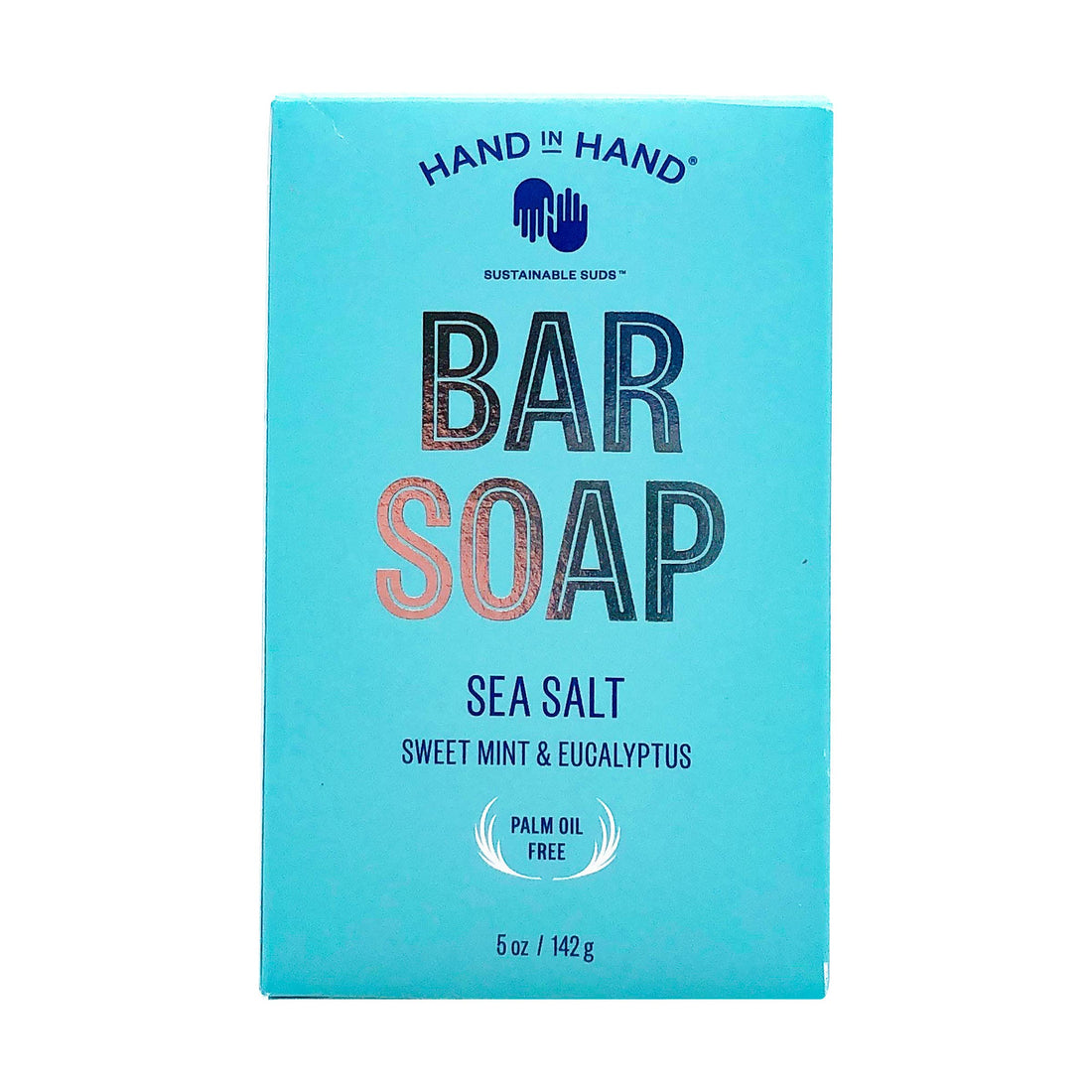 Hand In Hand Soap, Soap Bar Sea Salt Sweet Mint Eucalyptus, 5 Ounce