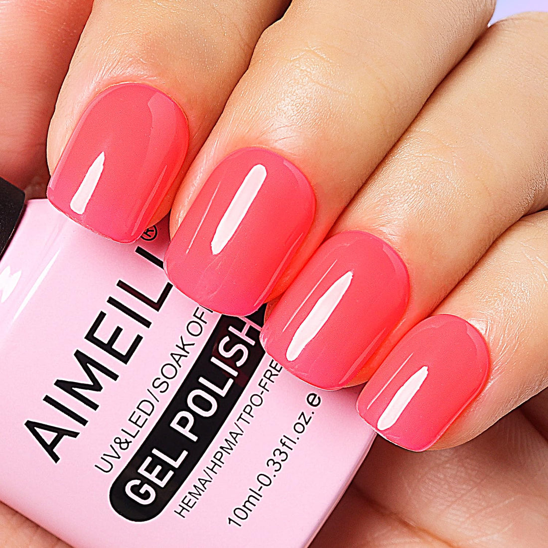 AIMEILI Shellac Soak Off UV LED Gel Nail Polish - Neon Shocking Pink (055) 10ml