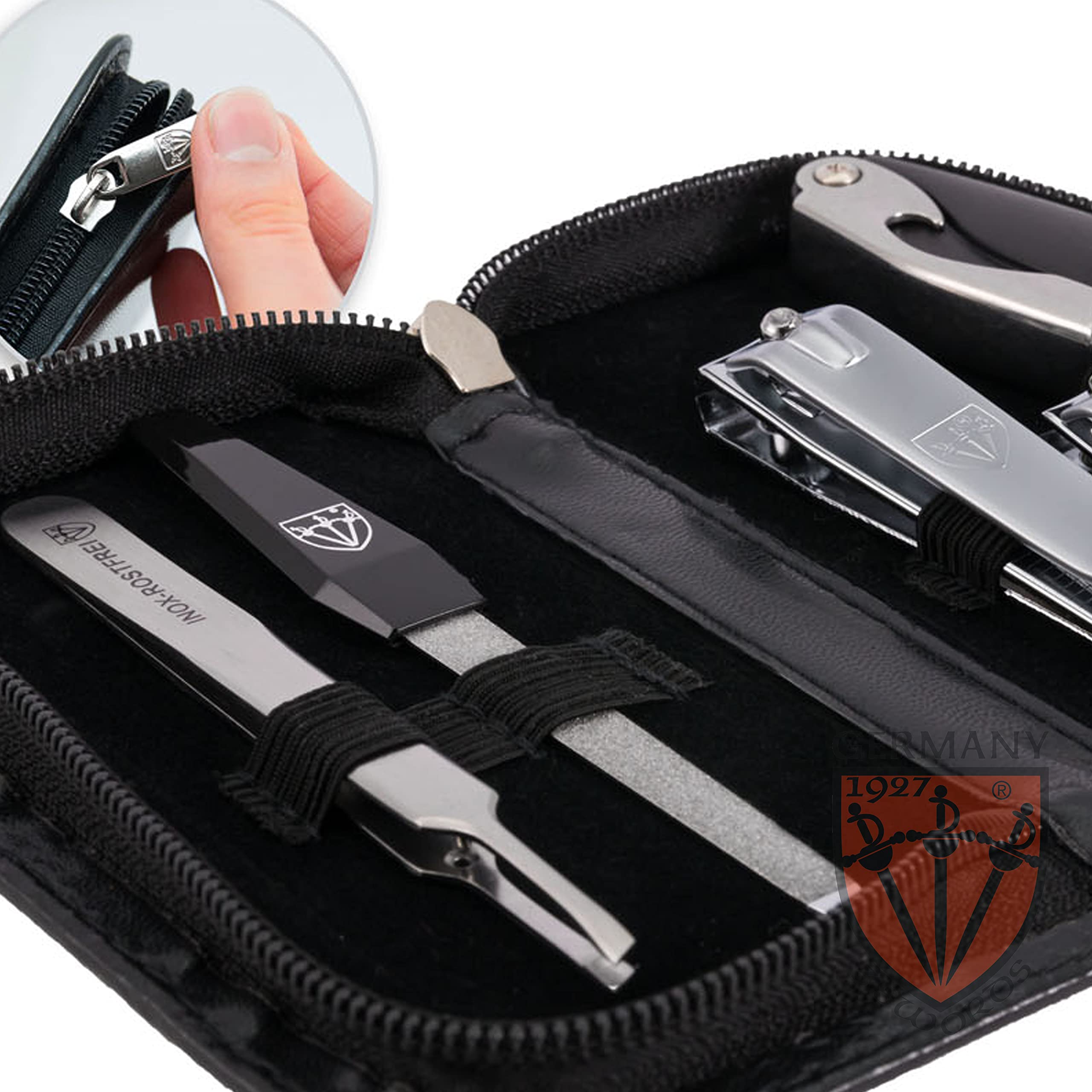 Three Swords Exclusive 5 Piece Manicure Pedicure Grooming Nail Care Set / Kit / Case Basic Standard Quality (000804)