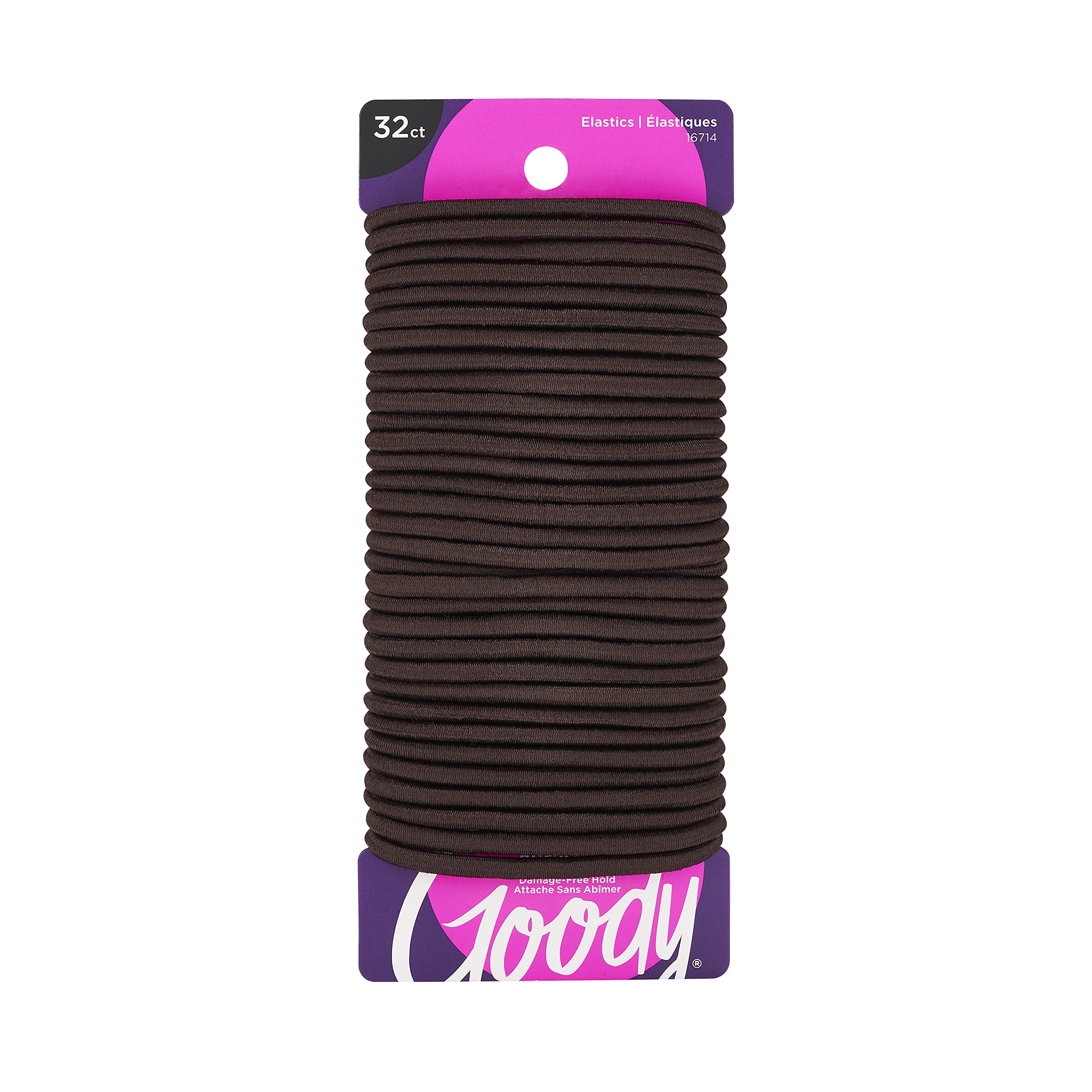 Brown, 32 Ct (Pack Of 3) : Goody Ouchless Women'S Braided Elastics Brown 4Mm For Medium Hair, (3 Pack/ 96 Ct Total)