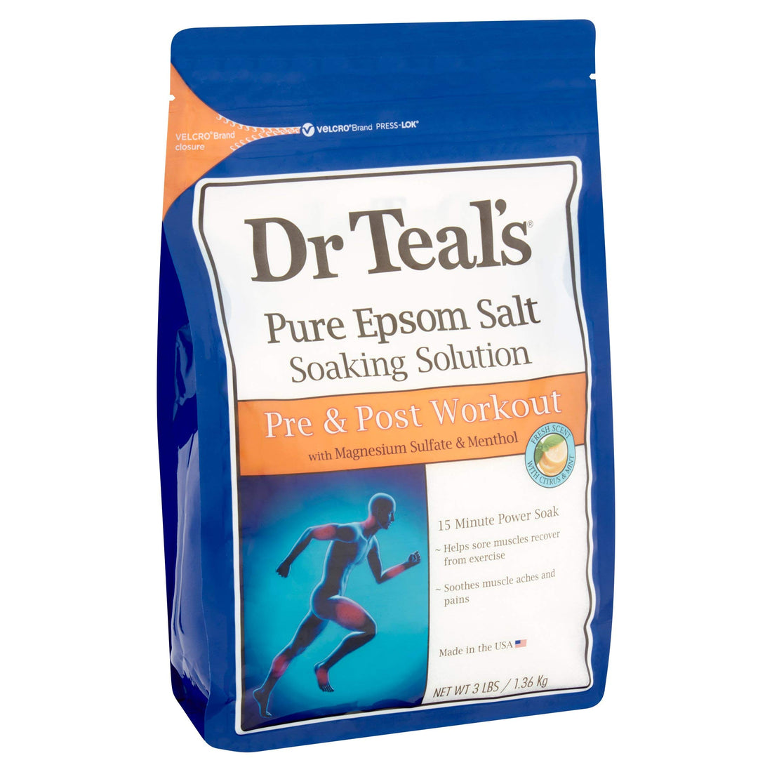 Dr Teal's Epsom Salt Bath Combo Pack (6 lbs Total), Relax & Relief with Eucalyptus & Spearmint, and Pre and Post Workout with Magnesium Sulfate and Menthol