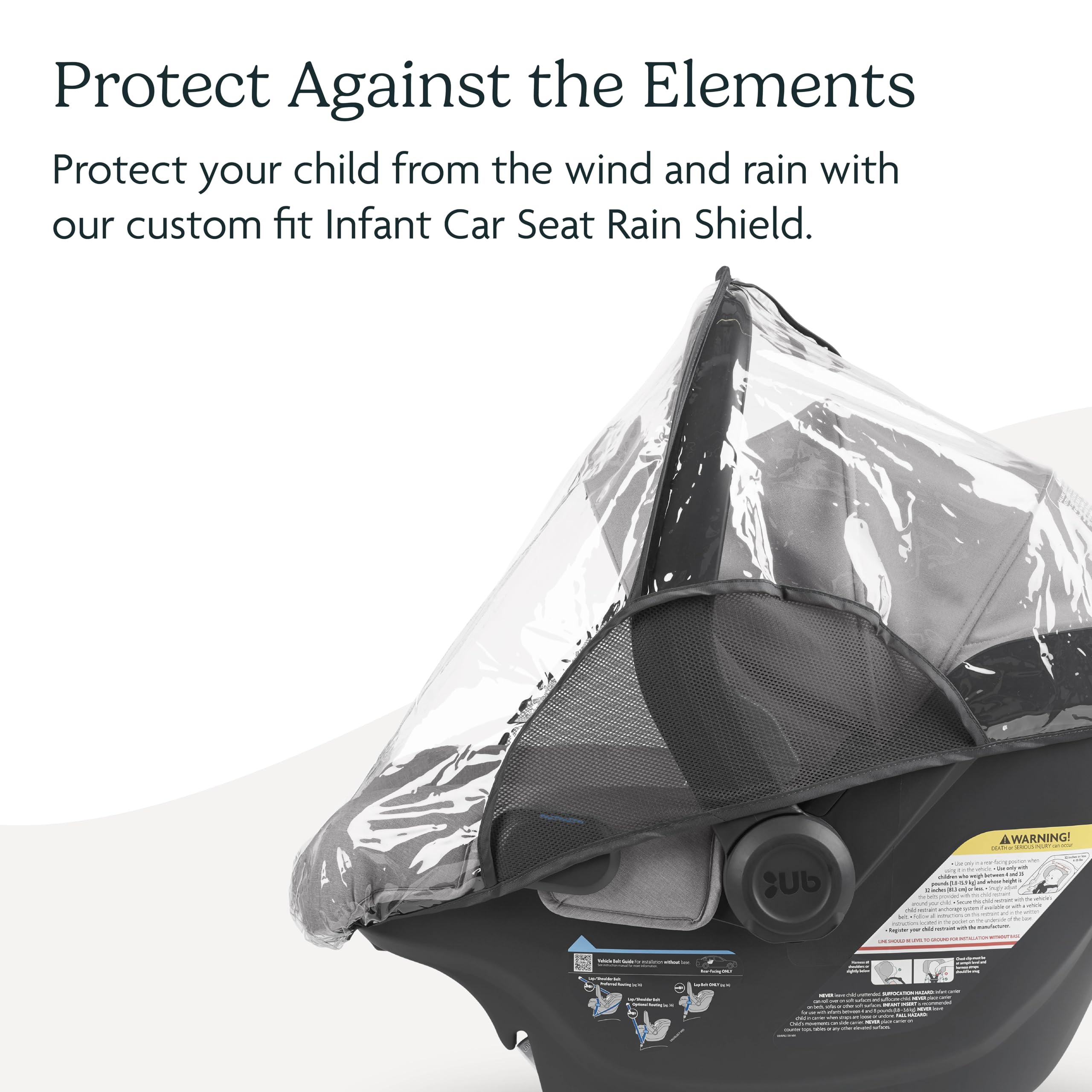 UPPAbaby Rain Shield for Mesa and Aria Infant Car Seat Carriers - Waterproof and Windproof Coverage - Ventilated Design - Quick Attachment