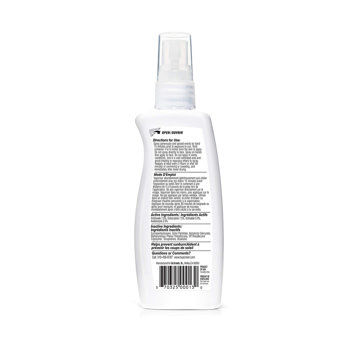 Bu SPF 30 Ultrafine WOWmist Sunscreen Spray - Clear, Non Greasy, Non Toxic, Non Comedogenic. Sweat & Water-Resistant. Travel, Sport, Sensitive Skin (Fragrance-Free, 3.3 oz)