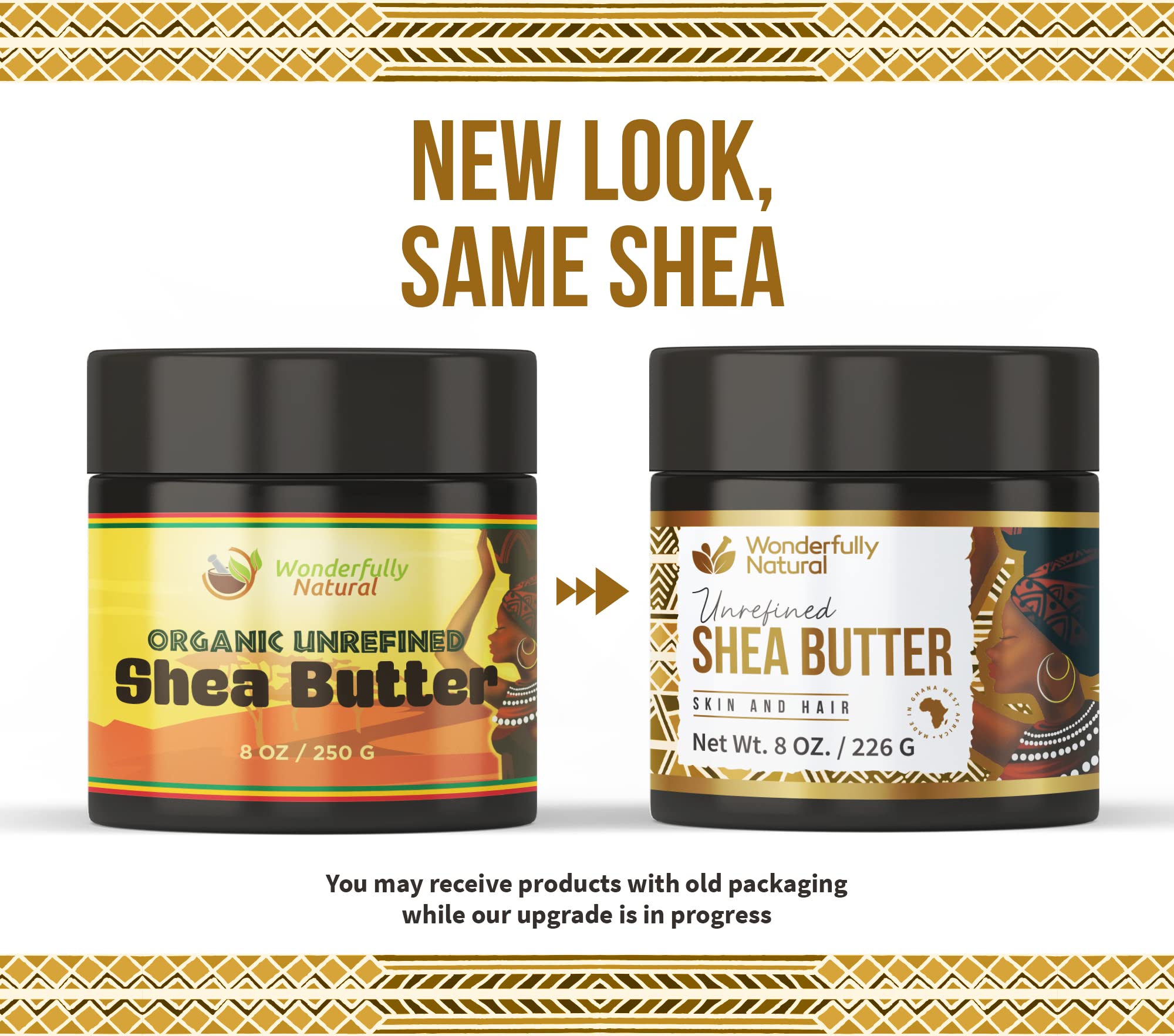 Wonderfully Natural Unrefined Shea Butter - African Organic Ivory & Raw – 8 OZ