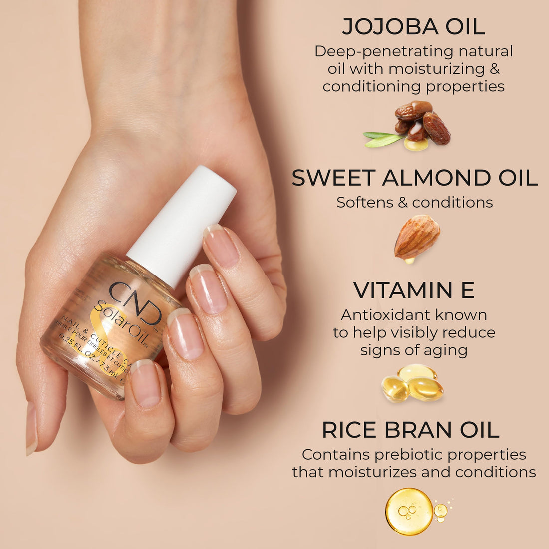 CND Essentials Nail & Cuticle Oil, Solaroil, 0.25 fl. oz.