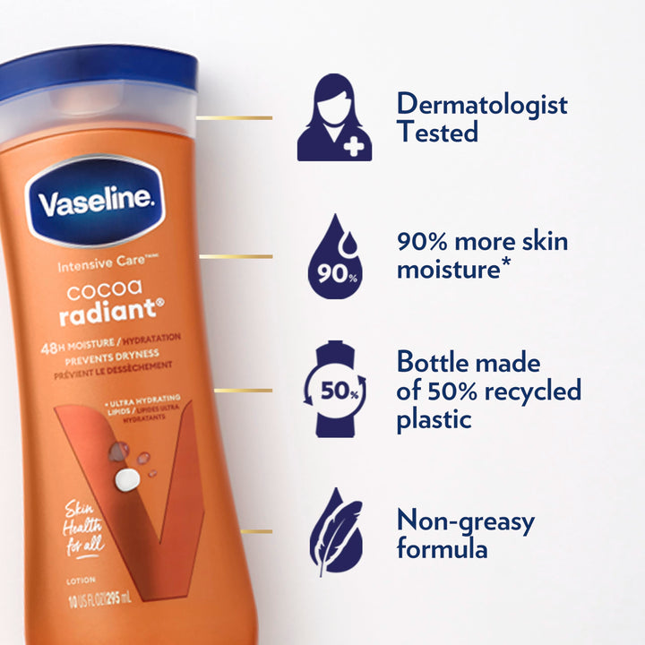 Vaseline Deep Conditioning Body Lotion Unisex Cocoa Butter, 295ml
