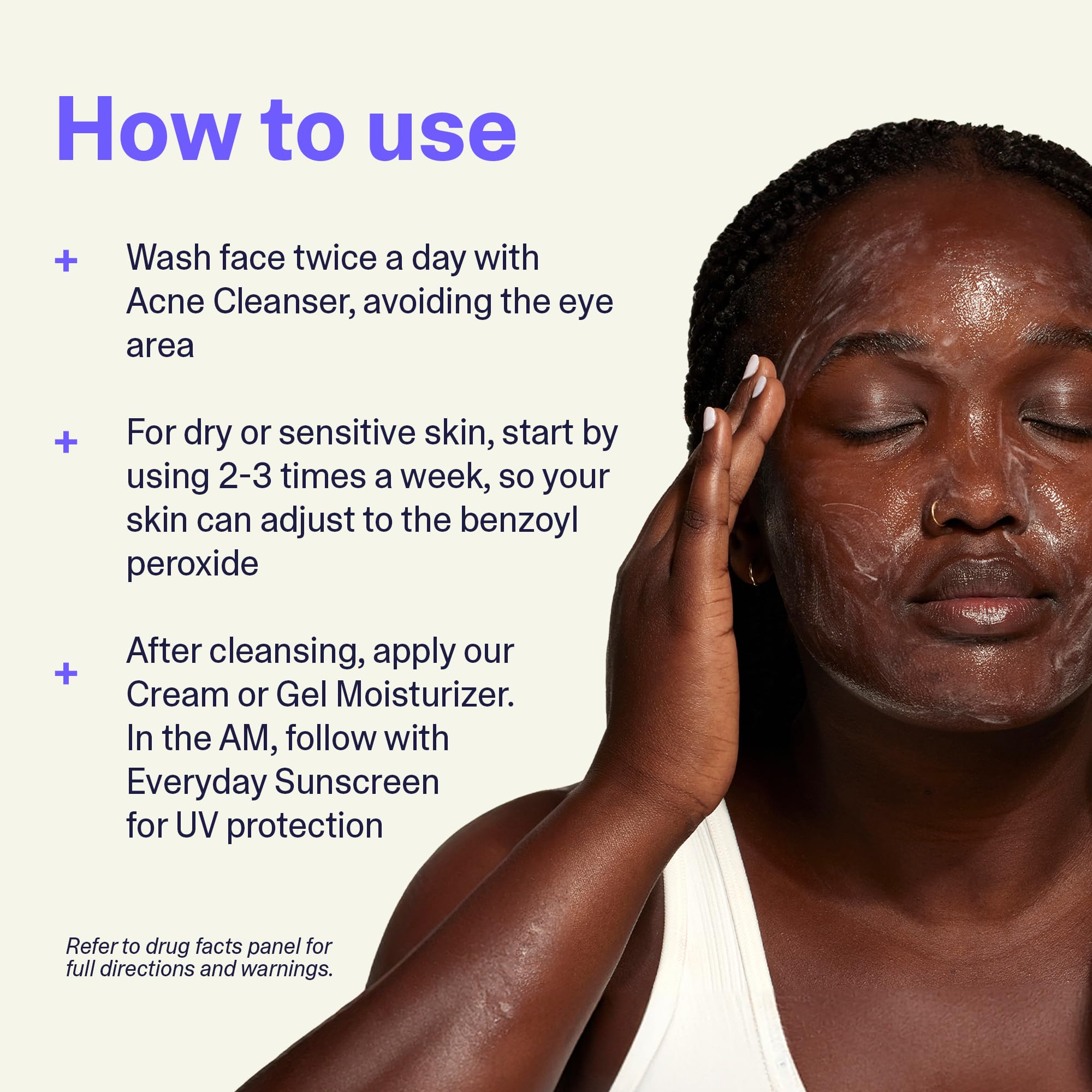 Curology Acne Facial Cleanser Treatment, 2.5% Benzoyl Peroxide Face Wash, For Oily and Acne Prone Skin, Milky Gel Texture, Fragrance Free, 5.07 fl oz