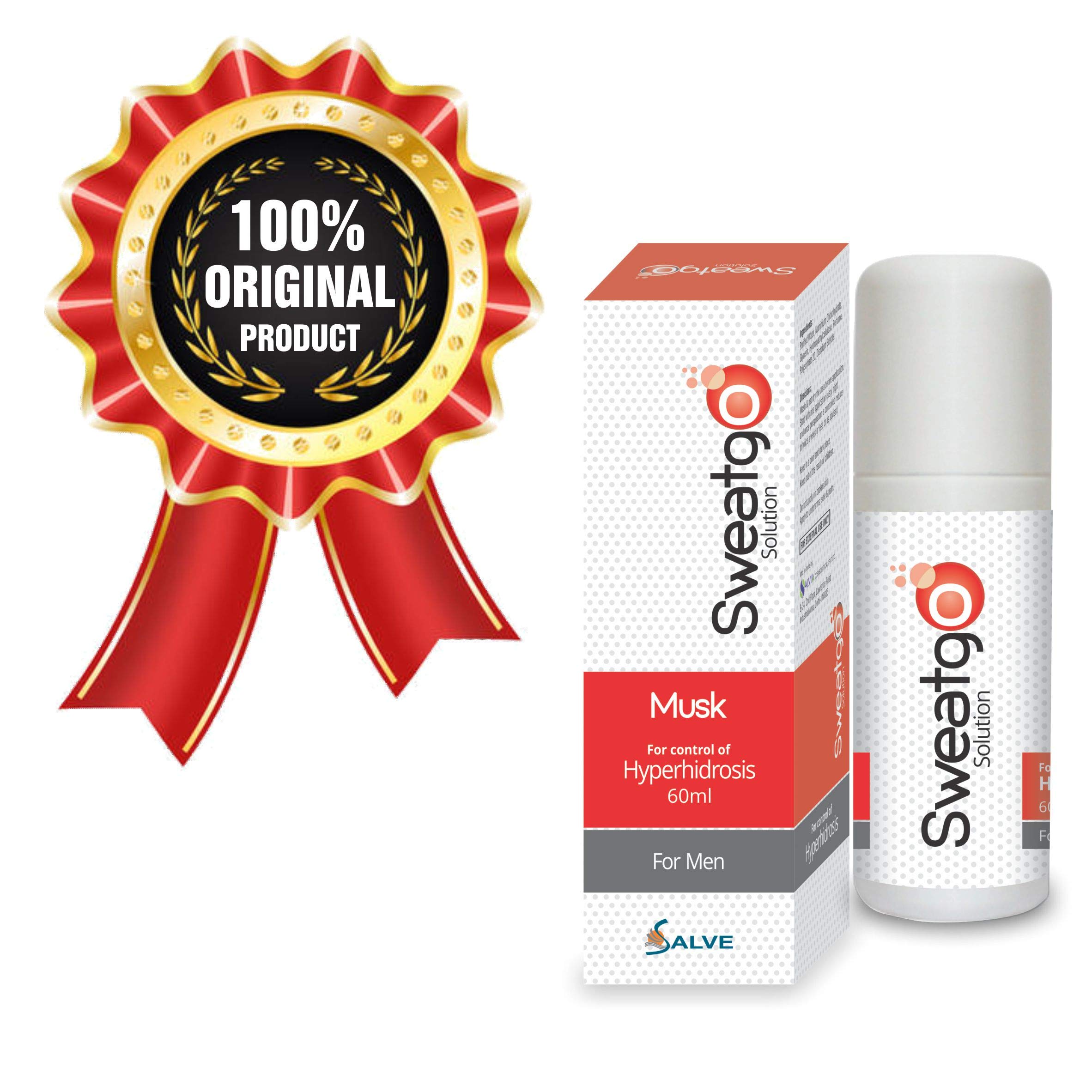 Sweat Go Rollon Antiperspirant Clinical strength | For palms, armpit and feet | Musk For Men - 60 ML