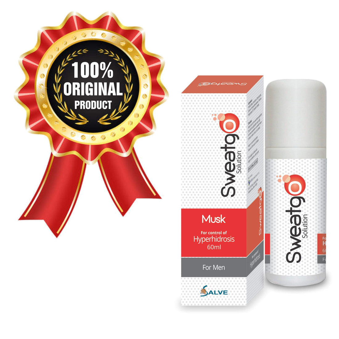 Sweat Go Rollon Antiperspirant Clinical strength | For palms, armpit and feet | Musk For Men - 60 ML