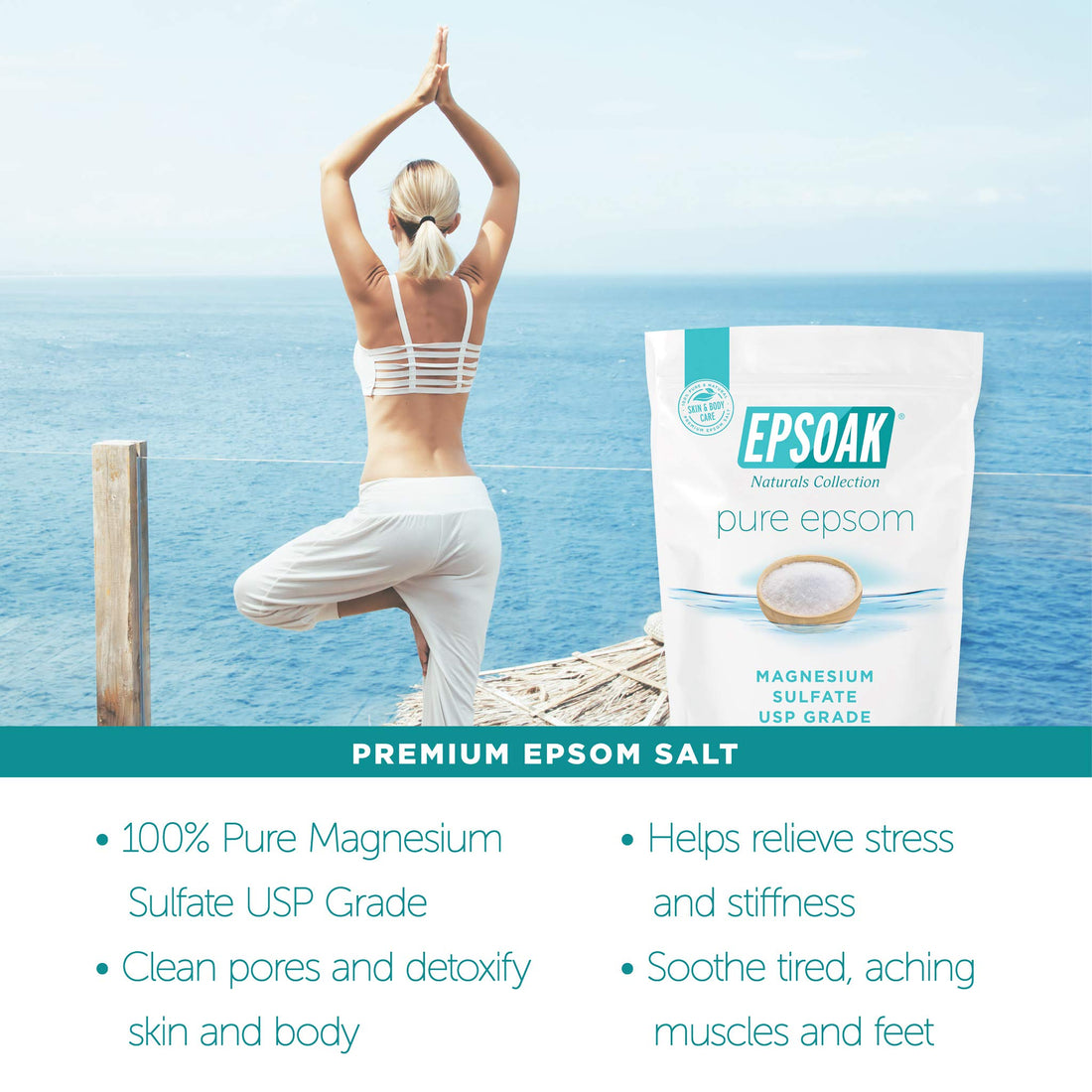 Epsoak Epsom Salt 5 Lbs - 100% Pure M.