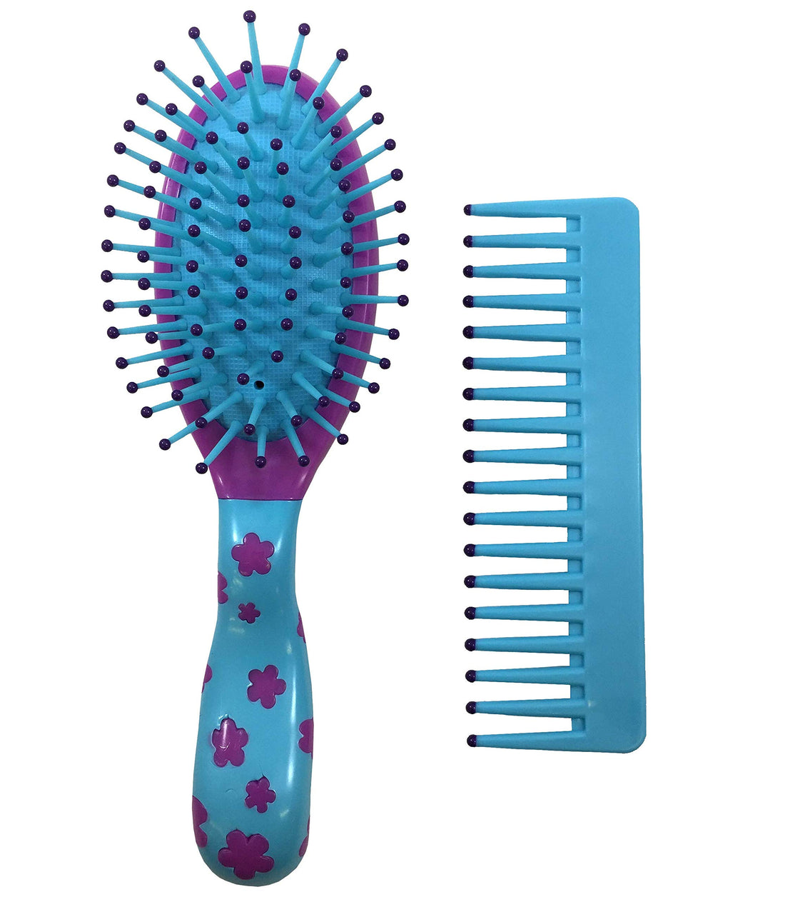 Scunci Girl 2pc Brush And Comb Flower Pack, Assorted Colors