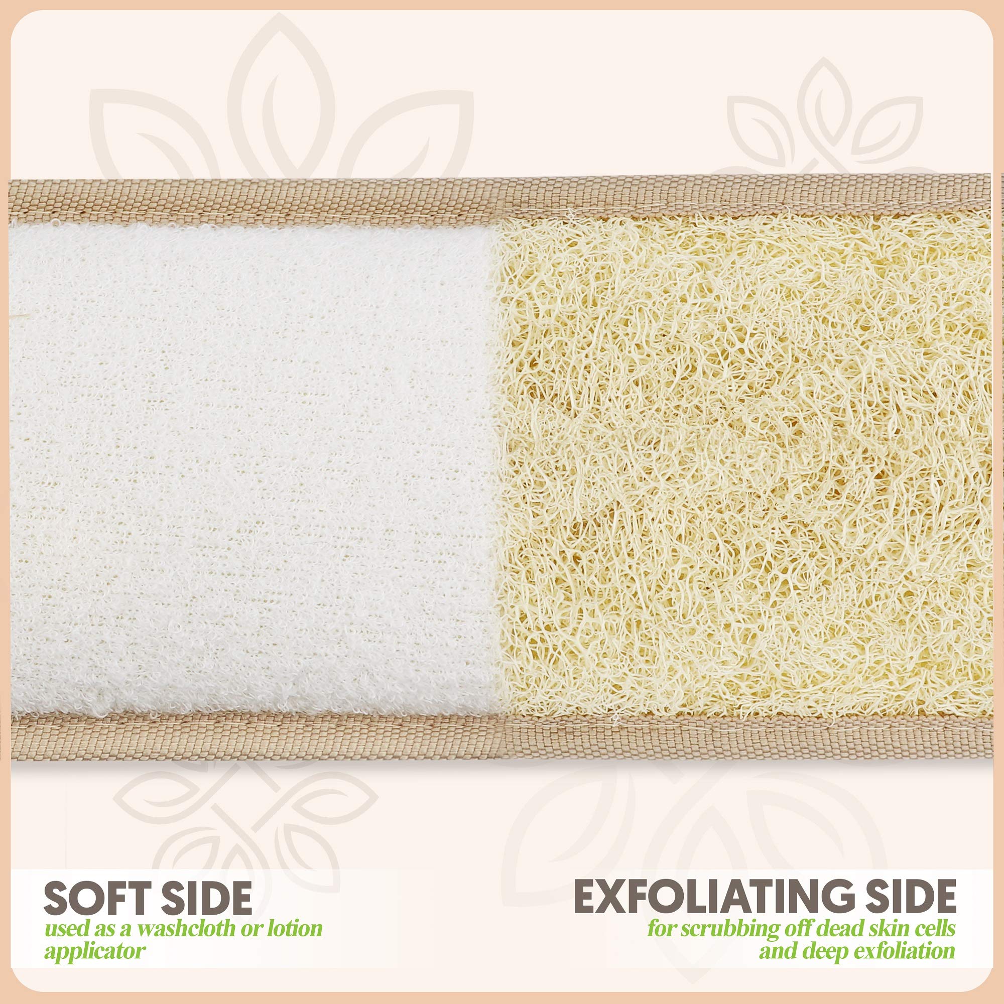 Almooni Natural Egyptian Loofah Back Scrubbers for Use in Shower, Exfoliating Natural Loofah Back Scrubber for Shower for Men and Women to Clean Your Back Deeply - 1 Count (1 Pack)