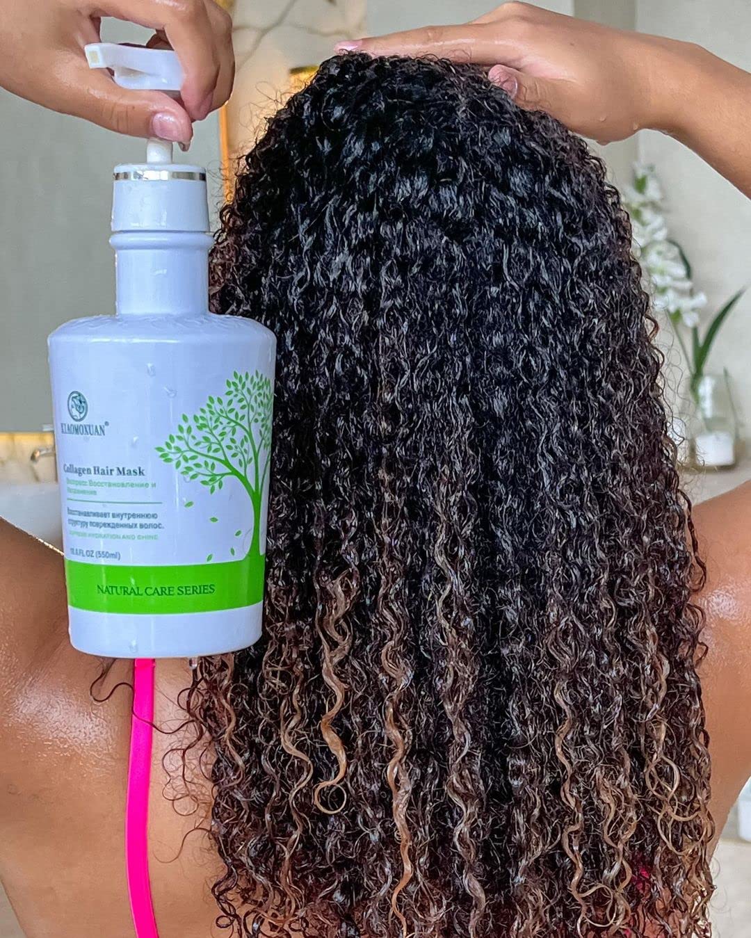 Xiaomoxuan Organic Plant-Based Collagen Hair Mask with Tea Tree Oil for Dry Damaged, Frizzy Hair - Split End Repair Treatment, Hydrating & Strengthening