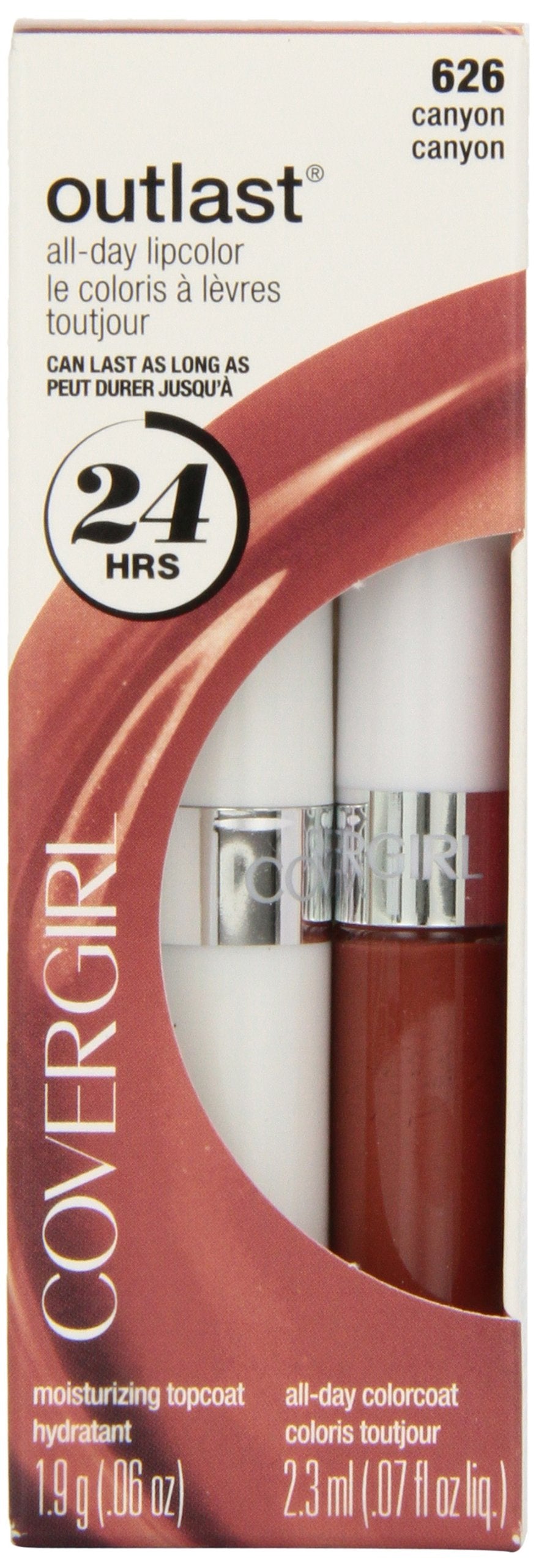 CoverGirl Outlast All Day Two Step Lipcolor, Canyon 626, 0.13 Ounce