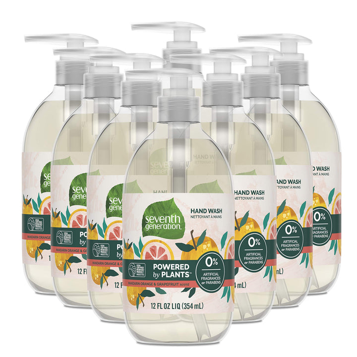 Seventh Generation Hand Wash, Mandarin Orange & Grapefruit , 12 Fl Oz, (Pack of 8)