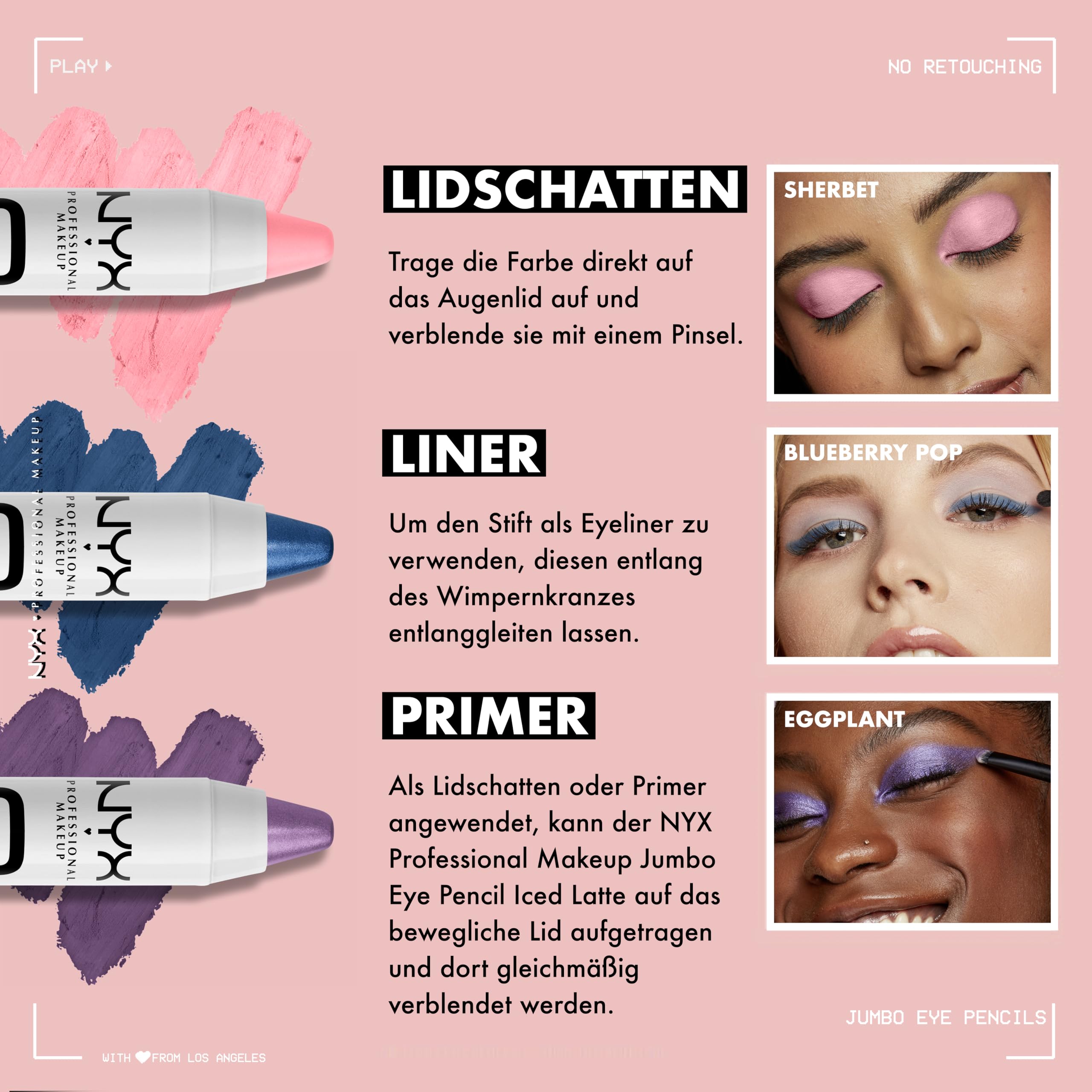 NYX PROFESSIONAL MAKEUP Jumbo Eye Pencil, Eyeshadow & Eyeliner Pencil - Eggplant (Violet)