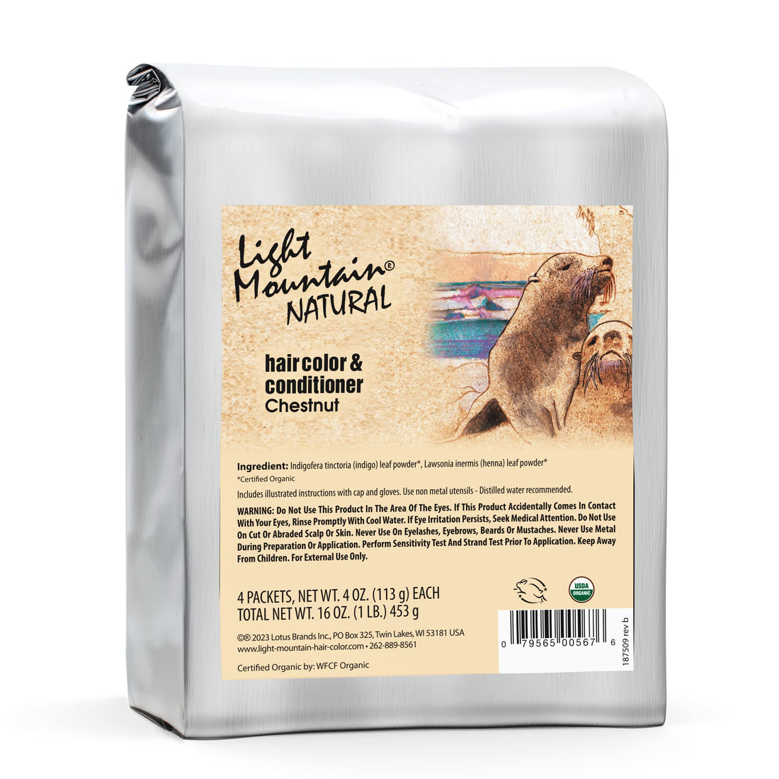 Light Mountain Natural Bulk Hair Color and Conditioner, Chestnut, 16 Ounce