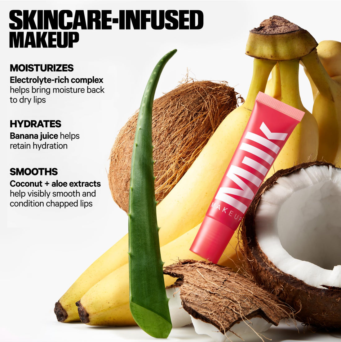 Milk Makeup Balmade Electrolyte Lip Balm – Hydrating, Sheer Gloss Nourishes + Replenishes Moisture – Clean, Vegan Formula with High-Shine Finish – Refresher (Bright Pink, Raspberry Rave), 0.4oz