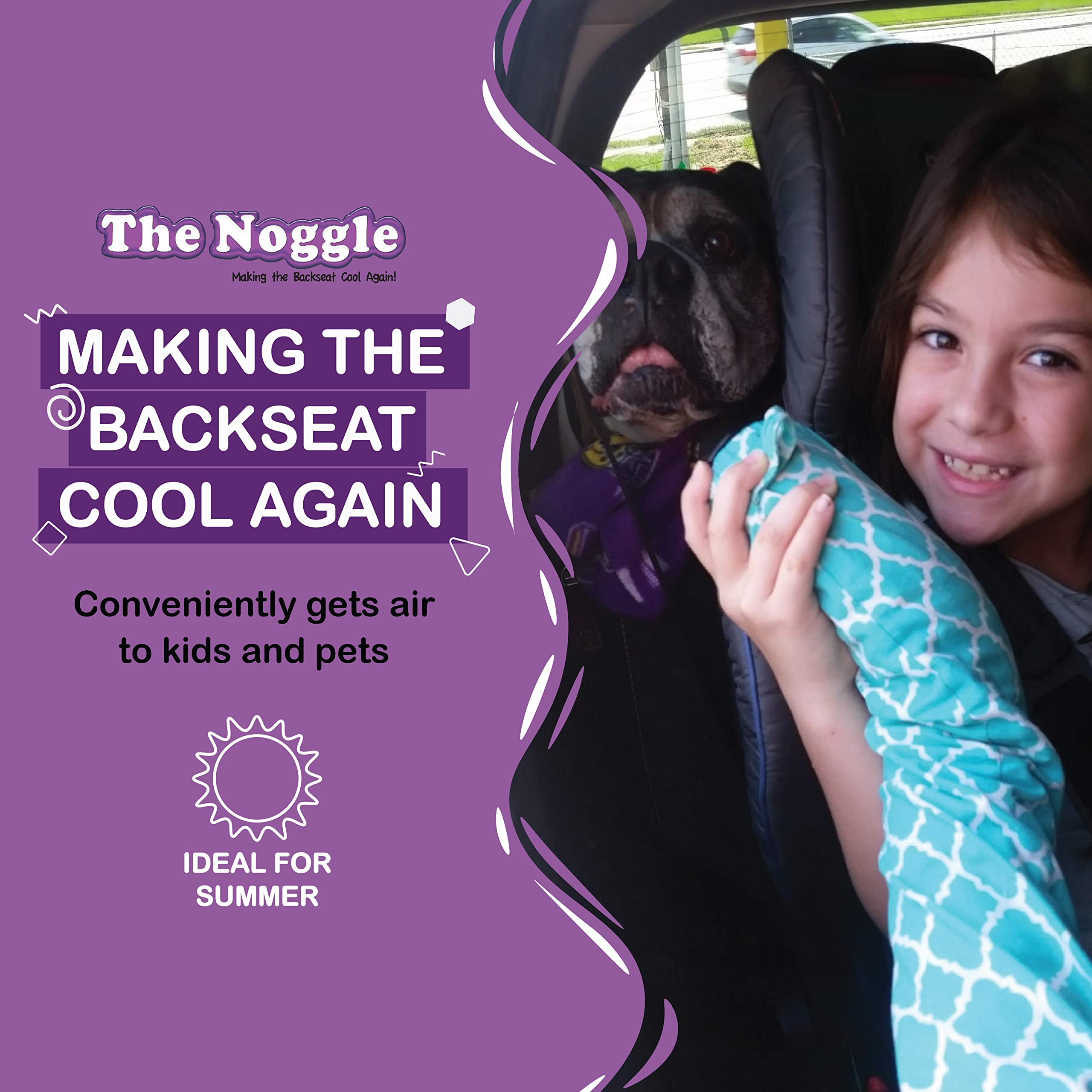 NOGGLE, 8ft - Kids Personal Air Conditioning System, Made in USA, Directs Cool Air to Children in The Backseat - Air Conditioning Vent Hose for Vehicles, Making The Back Seat Cool Again - Black