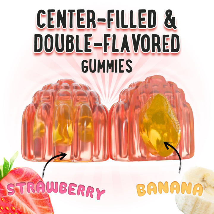 Center-Filler Magnesium Glycinate Gummies 400MG - High Absorption for Kids, Teens & Adults - Supplement for Sleep, Calm & Muscle Relaxation with B6 & D3 - Gluten Free & Vegan Friendly - 60 Count