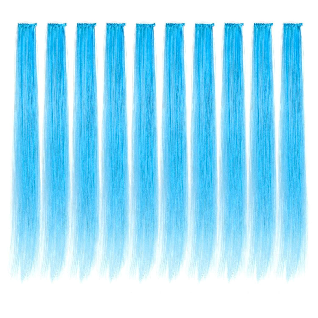Liasun LiaSun 10Pcs/set Multi-Colors Straight Highlight Clip in Hair Extensions 20 Inch Colored Party Hair Pieces (Sky blue)