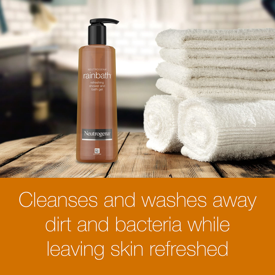 Neutrogena Rainbath Refreshing & Cleansing Shower & Bath Gel, Moisturizing Daily Body Wash Cleanser, Bath Gel & Shaving Gel for Soft Skin, Lathering Body Wash in Original Scent, 16 fl. oz