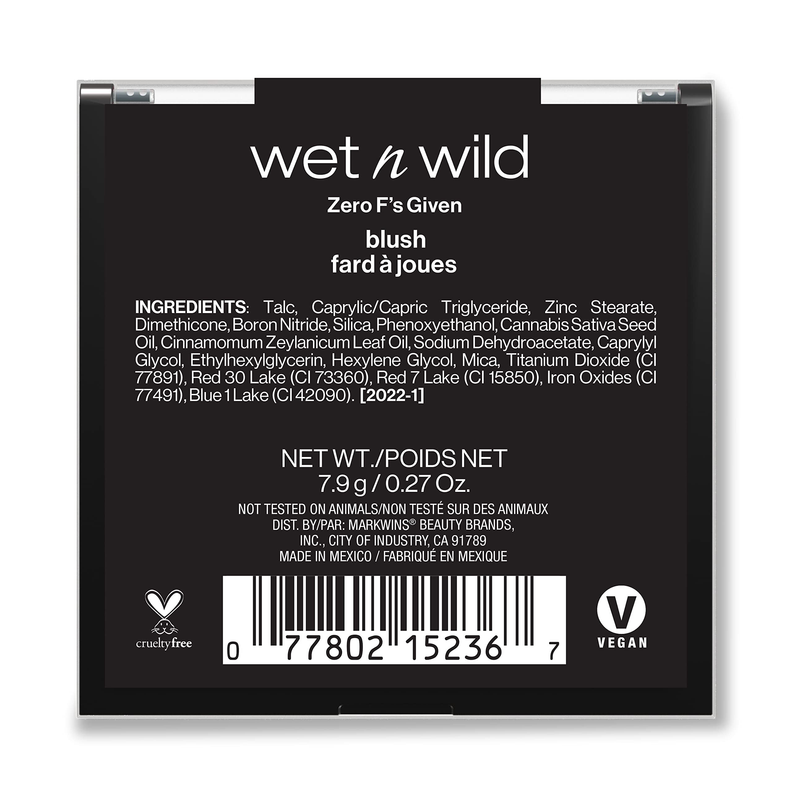 wet n wild Mood Cannabis Sativa Seed Oil Infused Makeup, Blush Complexion Enhancer Zero F's, Natural Cinnamon Infused (1115236)