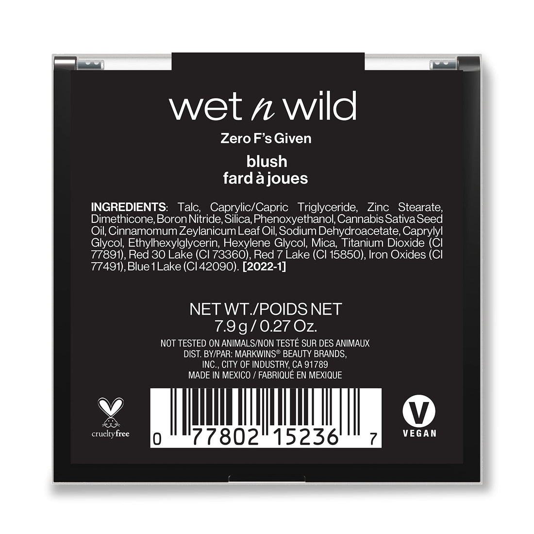 wet n wild Mood Cannabis Sativa Seed Oil Infused Makeup, Blush Complexion Enhancer Zero F's, Natural Cinnamon Infused (1115236)