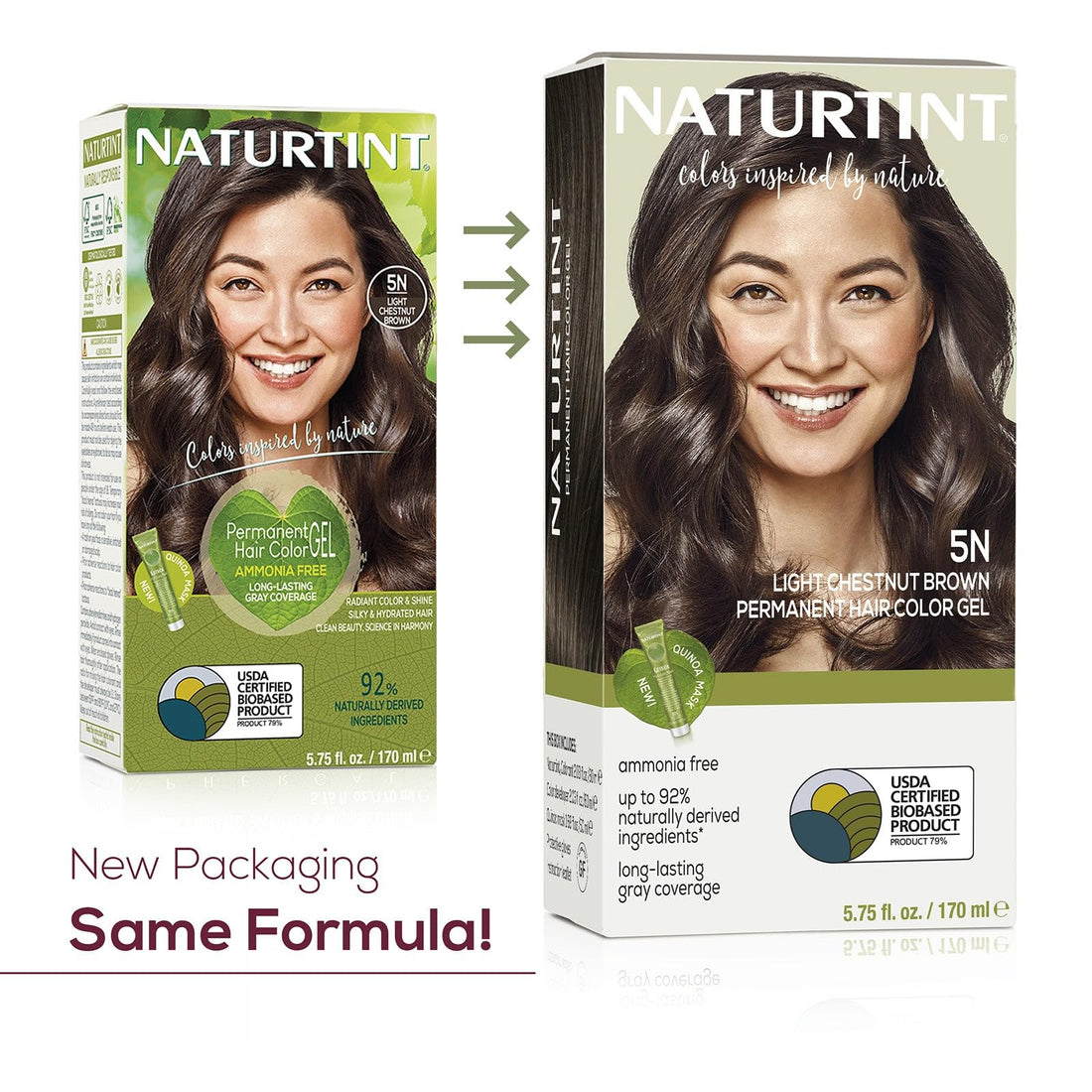 Naturtint 5N Light Chestnut Brown Permanent Hair Color (Pack of 1), Ammonia Free, Vegan, Cruelty Free, up to 100% Gray Coverage, Long Lasting Results (Packaging may vary)