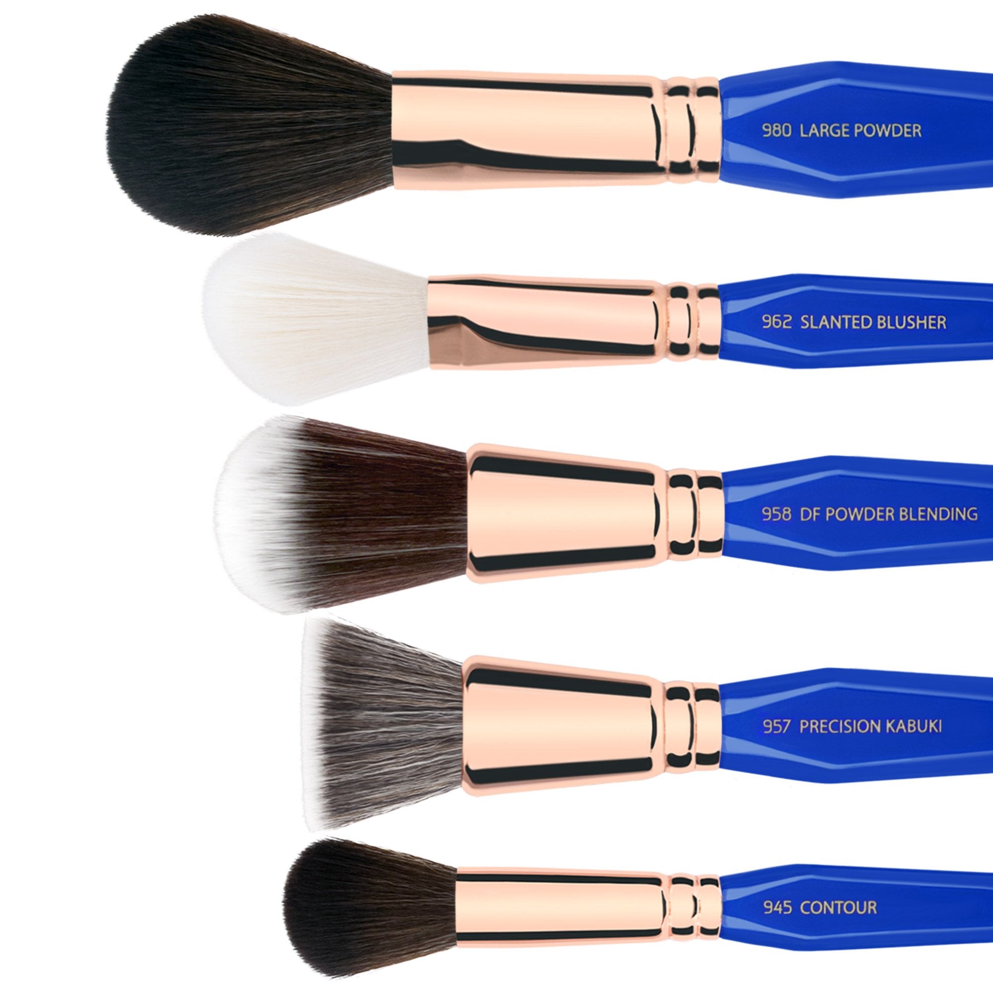 Bdellium Tools Professional Makeup Brush Golden Triangle Phase I - 15 pc. Brush Set with Stand-Up Pouch