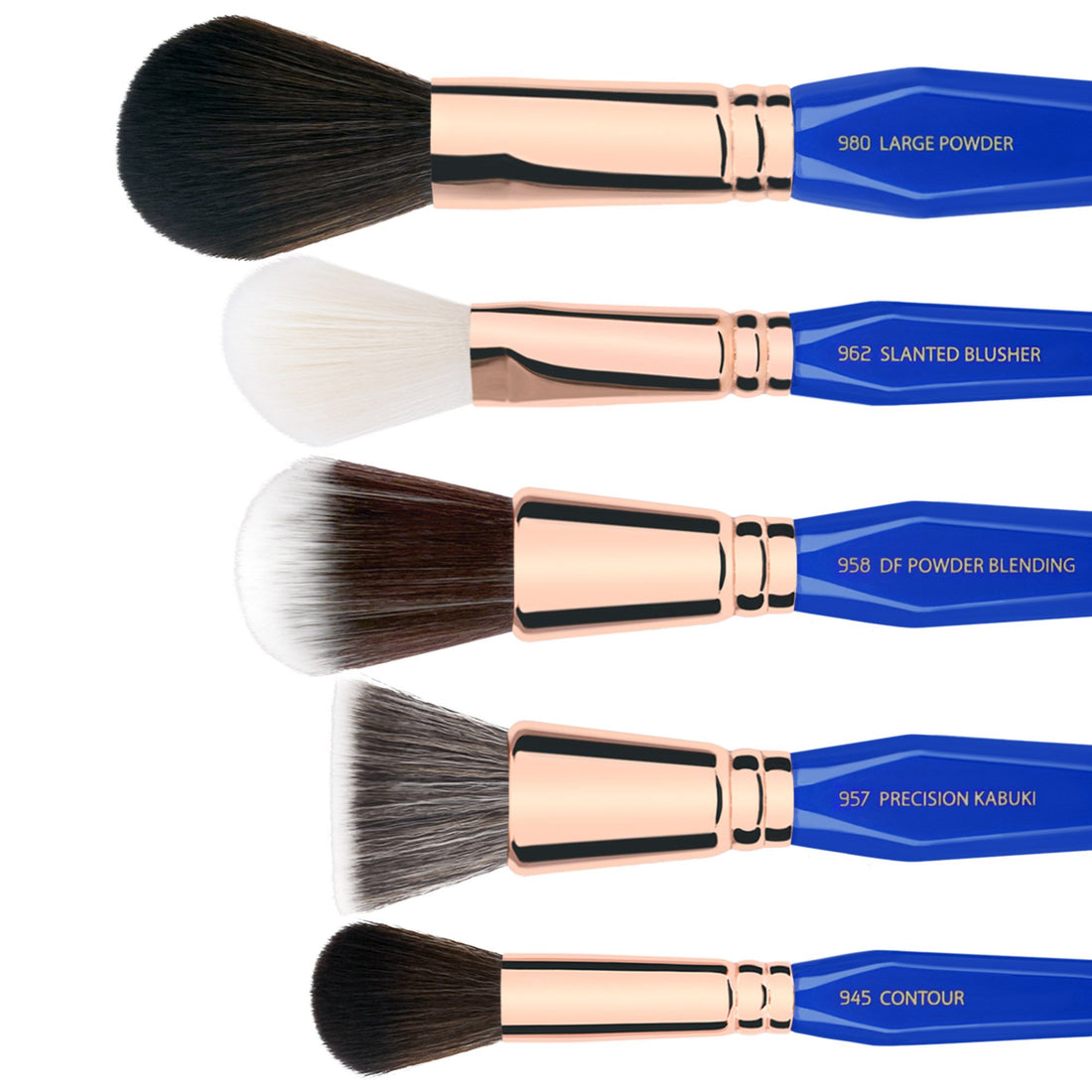 Bdellium Tools Professional Makeup Brush Golden Triangle Phase I - 15 pc. Brush Set with Stand-Up Pouch