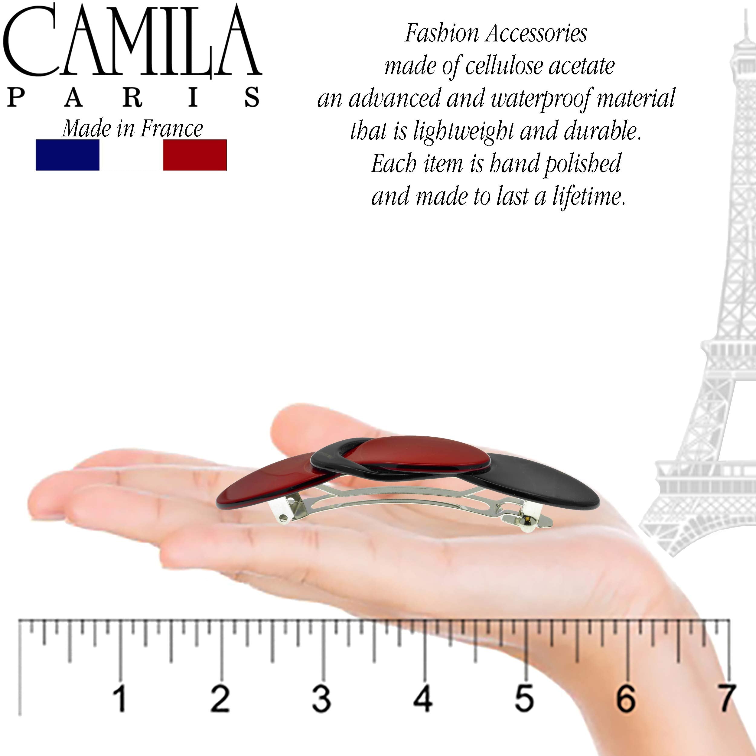 Camila Paris CP2254 French Hair Accessories for Women (3 3/4) Barrettes Handmade. Strong Hold/No Slip Grip and Durable Styling Girls Ornaments. Made in France