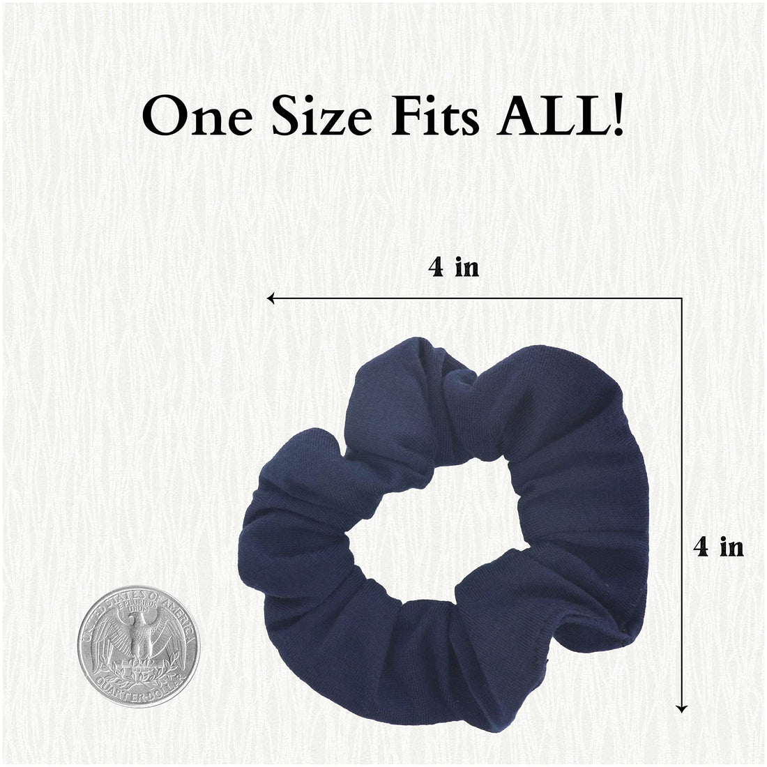 Motique Accessories Navy: 12 Pack Solid Hair Ties Scrunchies - Navy