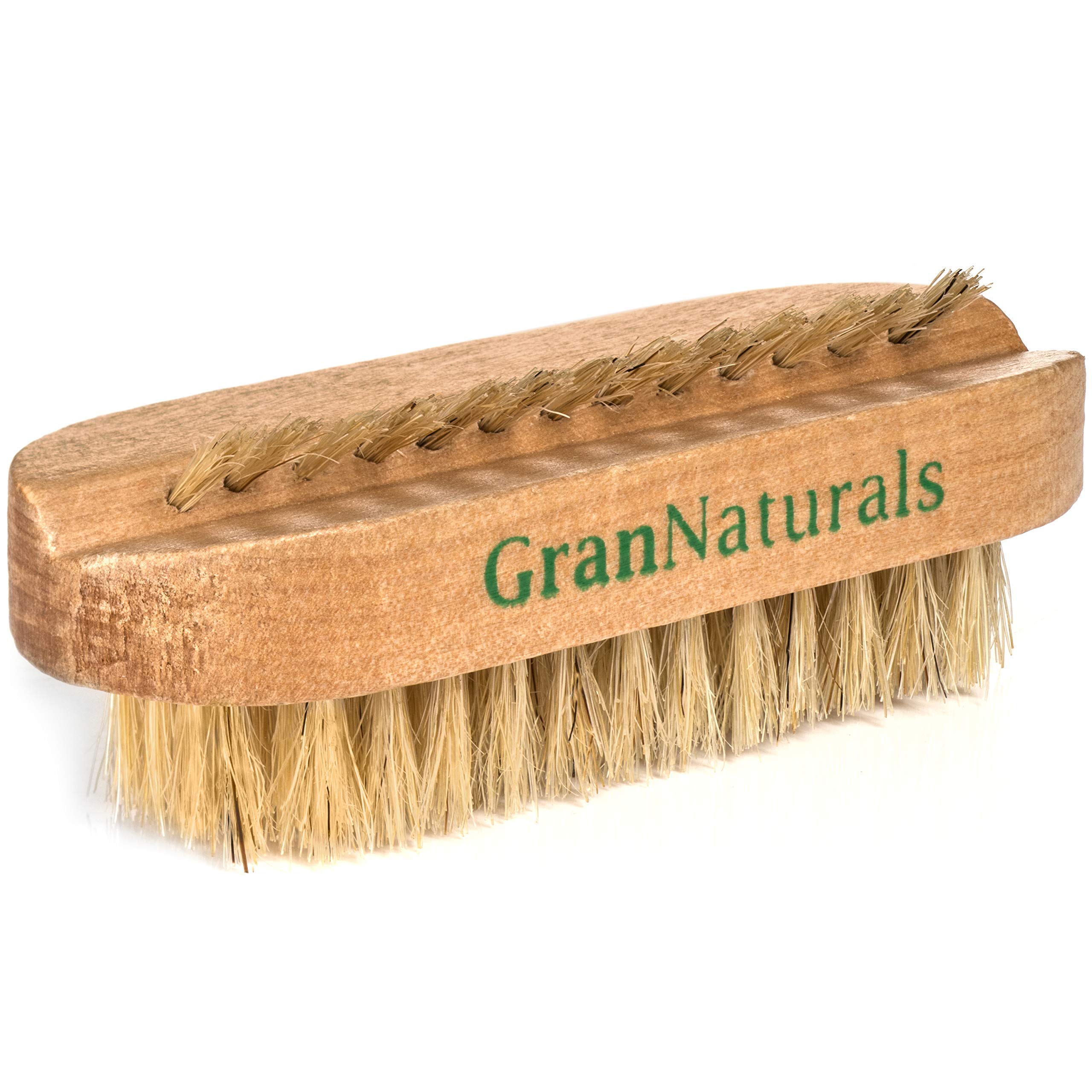GranNaturals Toe & Finger Nail Brush - Hand & Foot Brush for Cleaning Fingernail and Toenail Cuticle - Natural Wooden and Bristle Scrubber Tool for Gardeners, Mechanics, Salon - Manicure + Pedicure