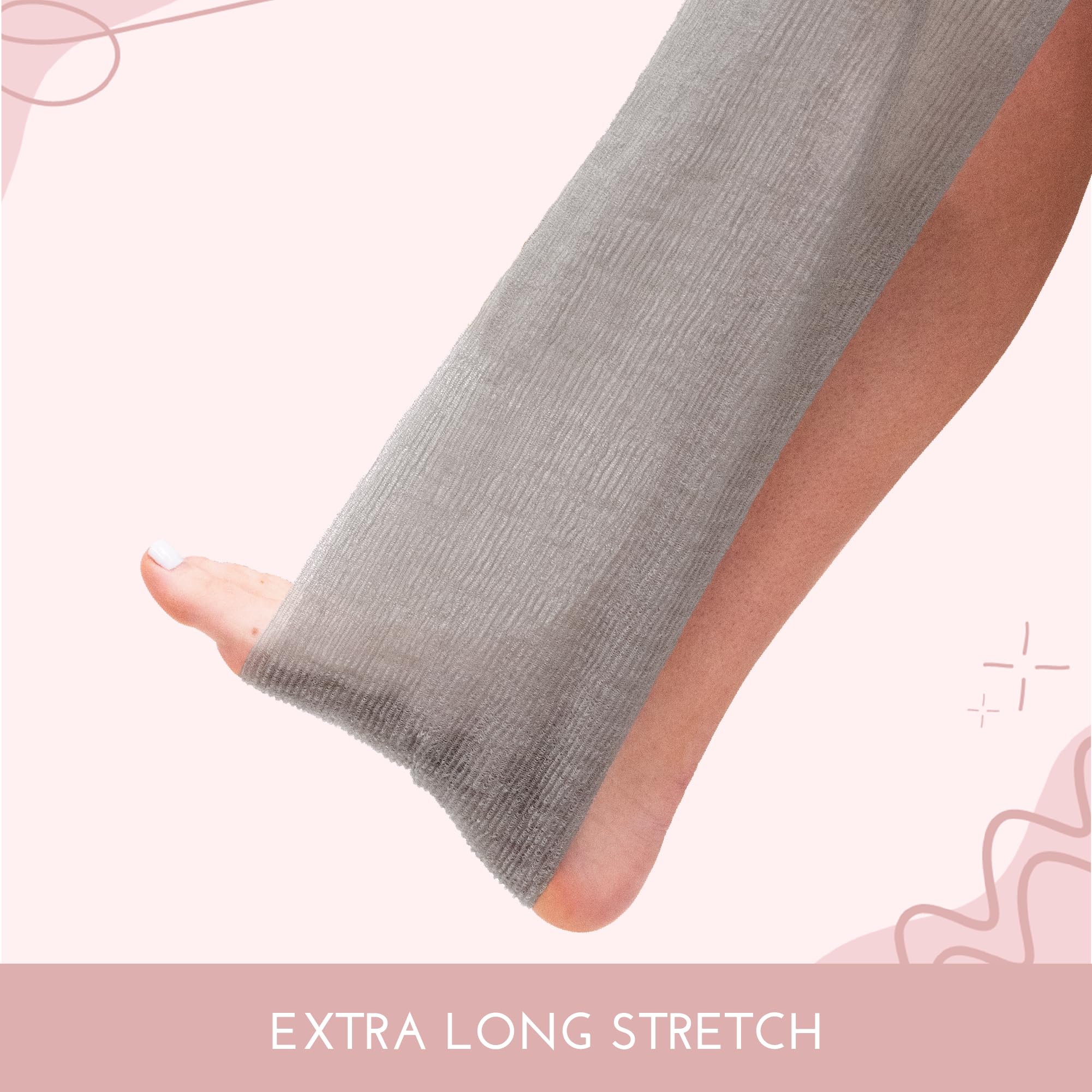 S&T INC. 518301 Body Exfoliating Cloths - 11.8 Inch X 35.4 Inch, Grey, 3 Pack, 3 Count