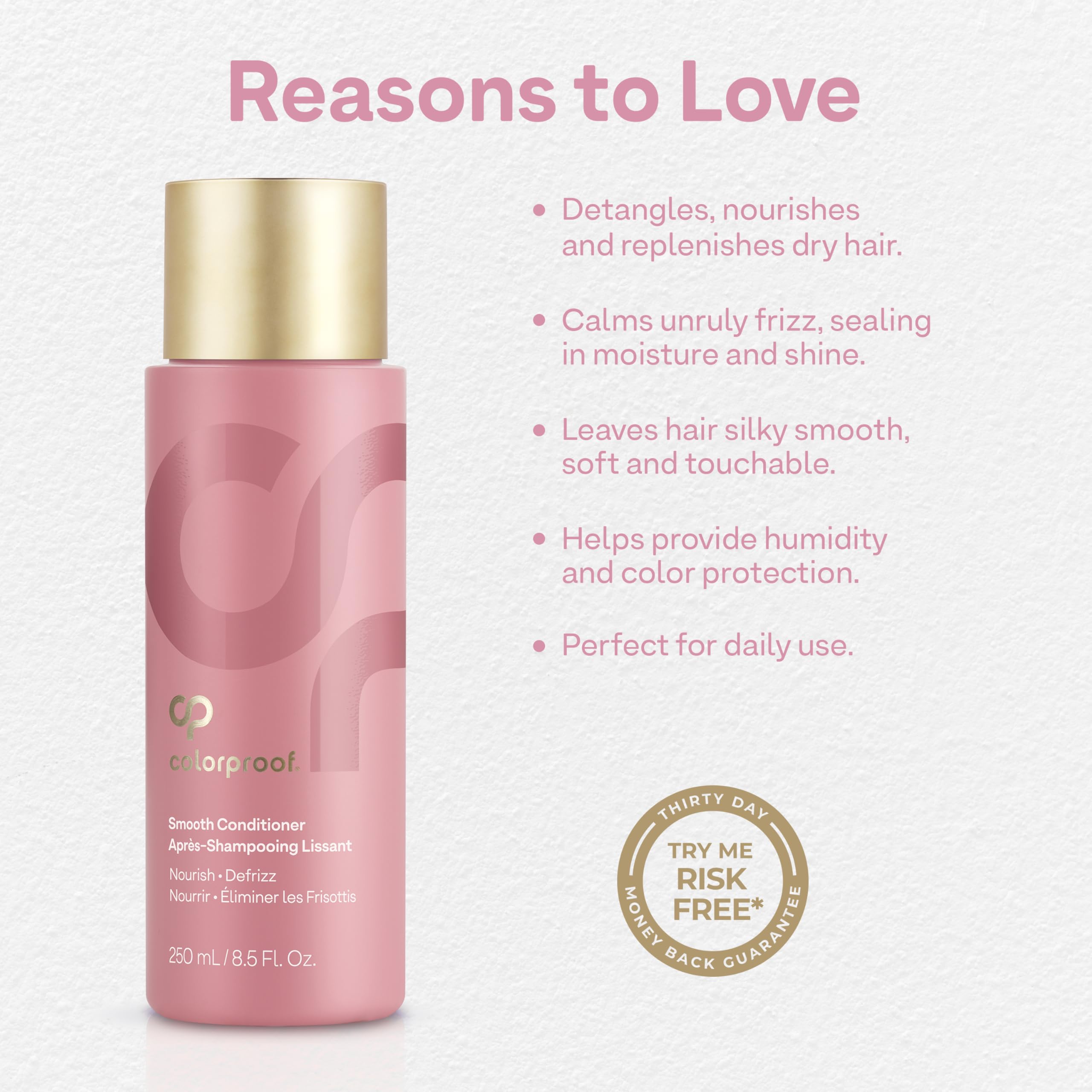 Colorproof Smooth Conditioner 8.5 Fl. Oz. w/White Tea Scent, Hair Smoother for Frizzy Hair, Conditioner for Women and Men w/Color Protection