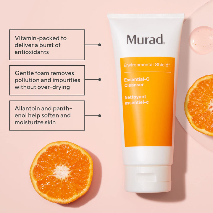 Murad Environmental Shield Essential-C Cleanser - Anti-Aging Vitamin C Cleanser - Energizing, Antioxidant Facial Cleanser, 2 Fl Oz (Travel Size)