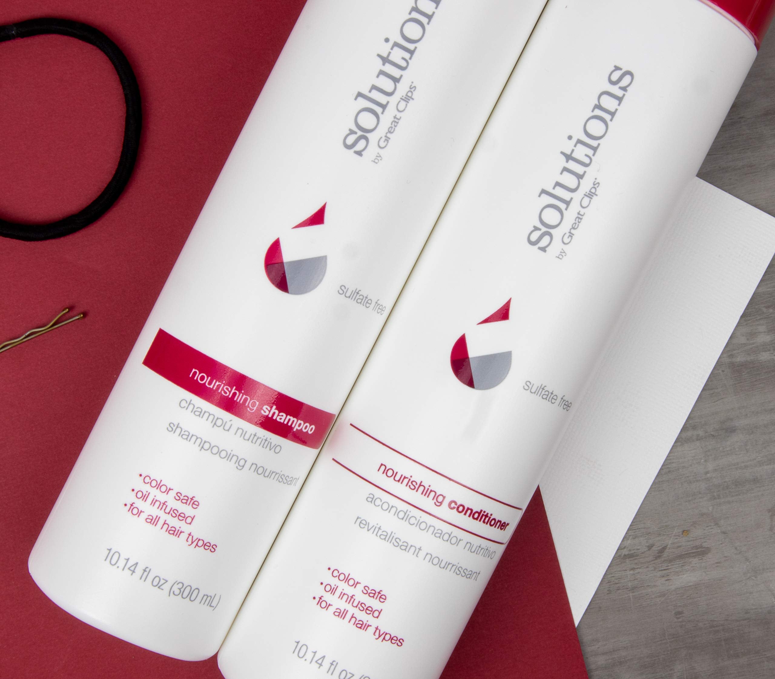 Solutions by Great Clips Nourishing Conditioner 10oz | Argan Oil | Sulfate and Paraben Free | Hydrates and Repairs Hair | Safe for Colored-Treated Hair