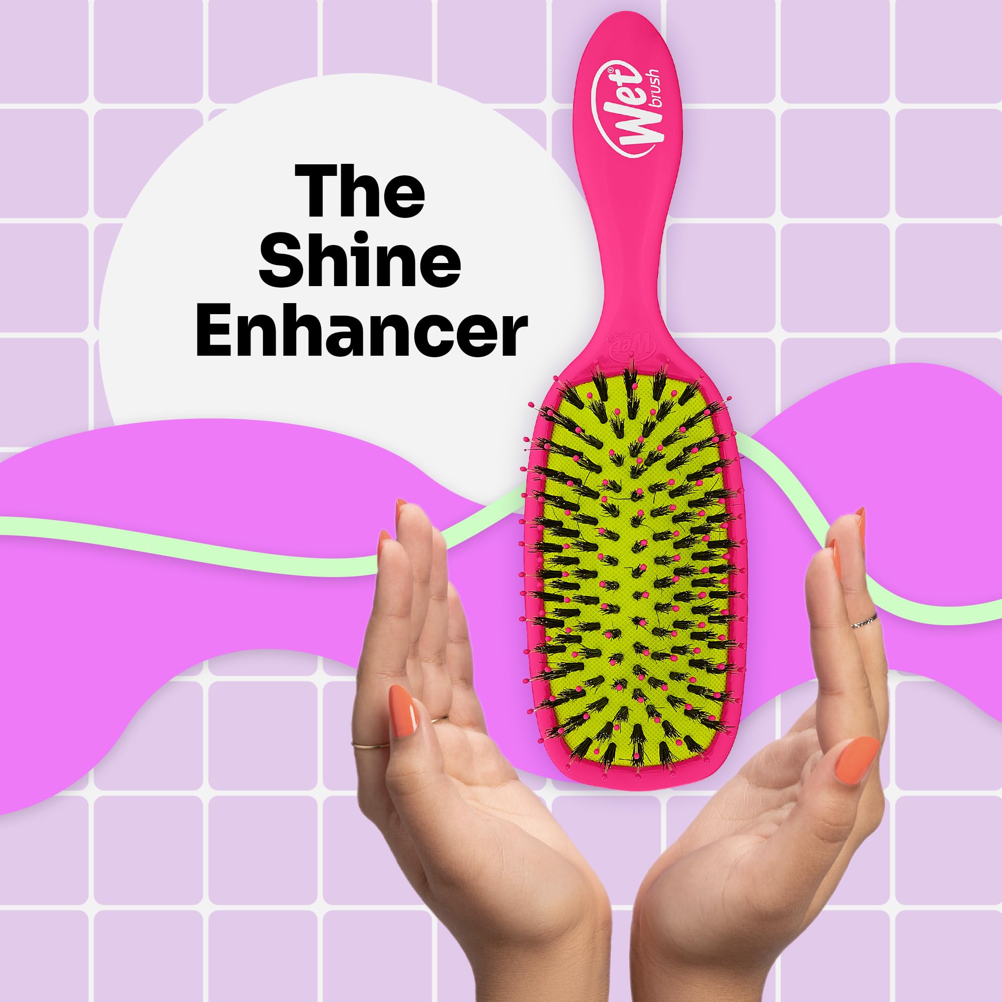 Wet Brush Shine Enhancer IntelliFlex Bristles Hair BrushTravel Pink