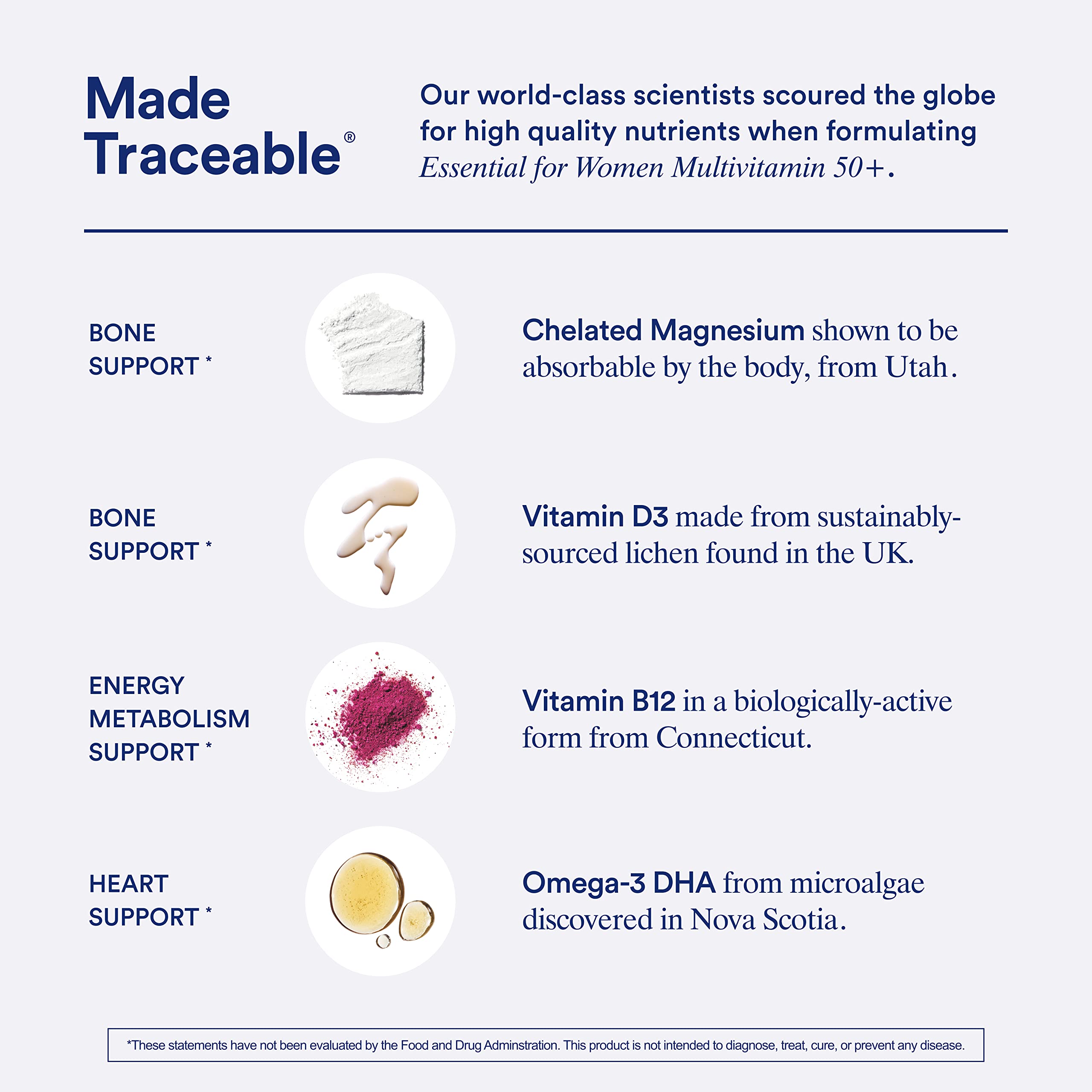 Ritual Multivitamin for Women 50+, Menopause Supplements with Vitamin D3, K2 and Magnesium for Bone Support*, Omega-3 DHA, Vitamin B12, Non-GMO, Mint Essenced, 30 Day Supply, 60 Vegan Capsules