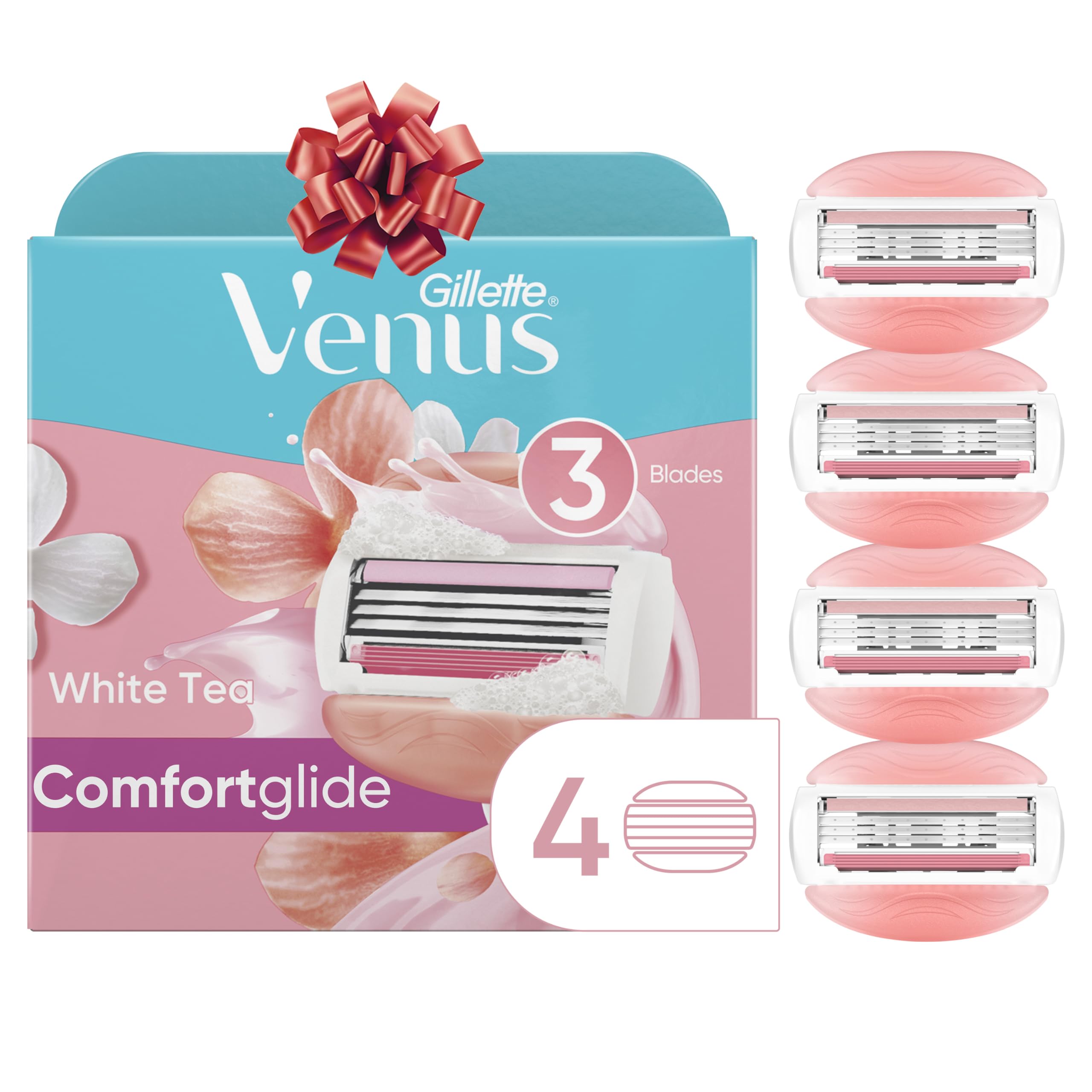 Gillette Venus Spa Women's White Tea Scented Razor Blade Refills 4 Count, Womens Razors/Blades