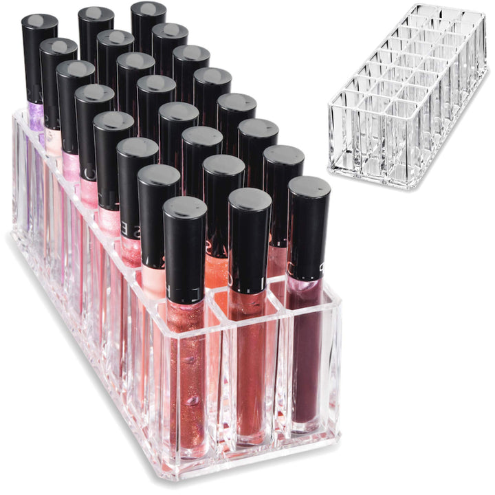 Acrylic Lip Gloss Organizer and Beauty Care Organizer - 24 Space Storage byAlegoryTM (Clear)
