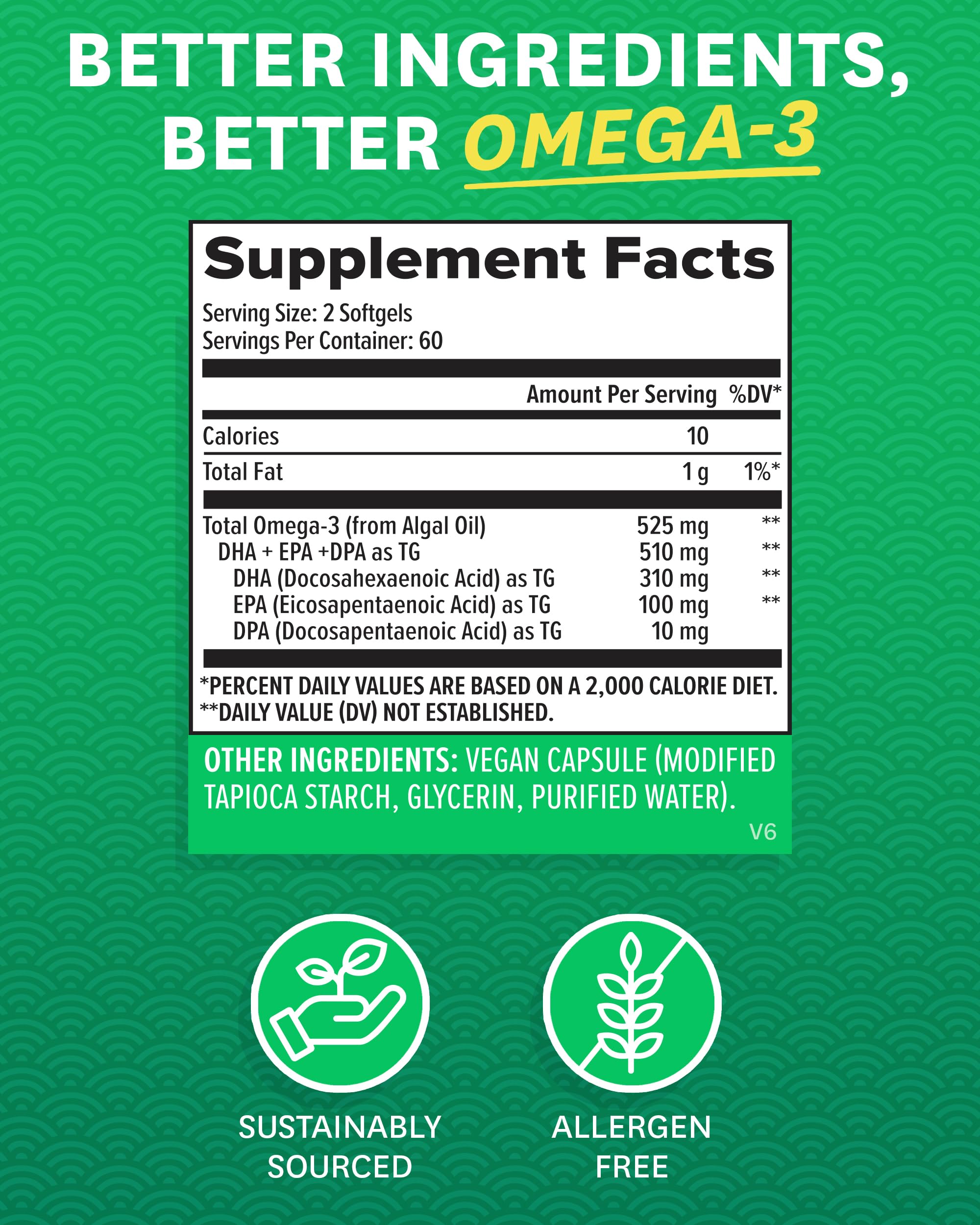 Zenwise Health Vegan Omega 3 Supplement for Women and Men from Marine Algae Oil with DHA & EPA - Plant Powered Fish Oil Alternative, Sustainably Sourced for Heart, Eye & Joint Health -120 CT