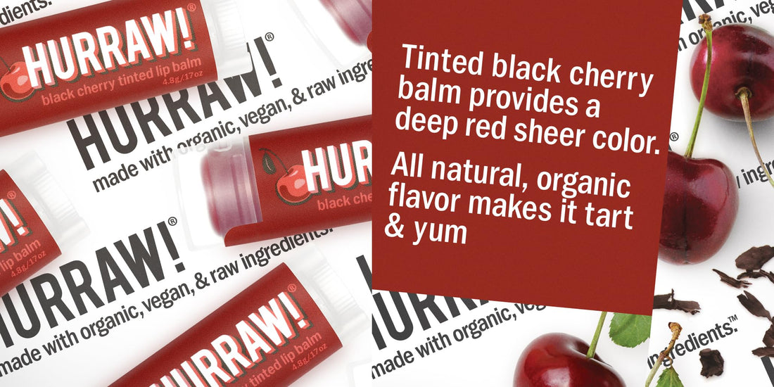 3-Pack Hurraw! All Natural Lip Balm Black Cherry Tinted