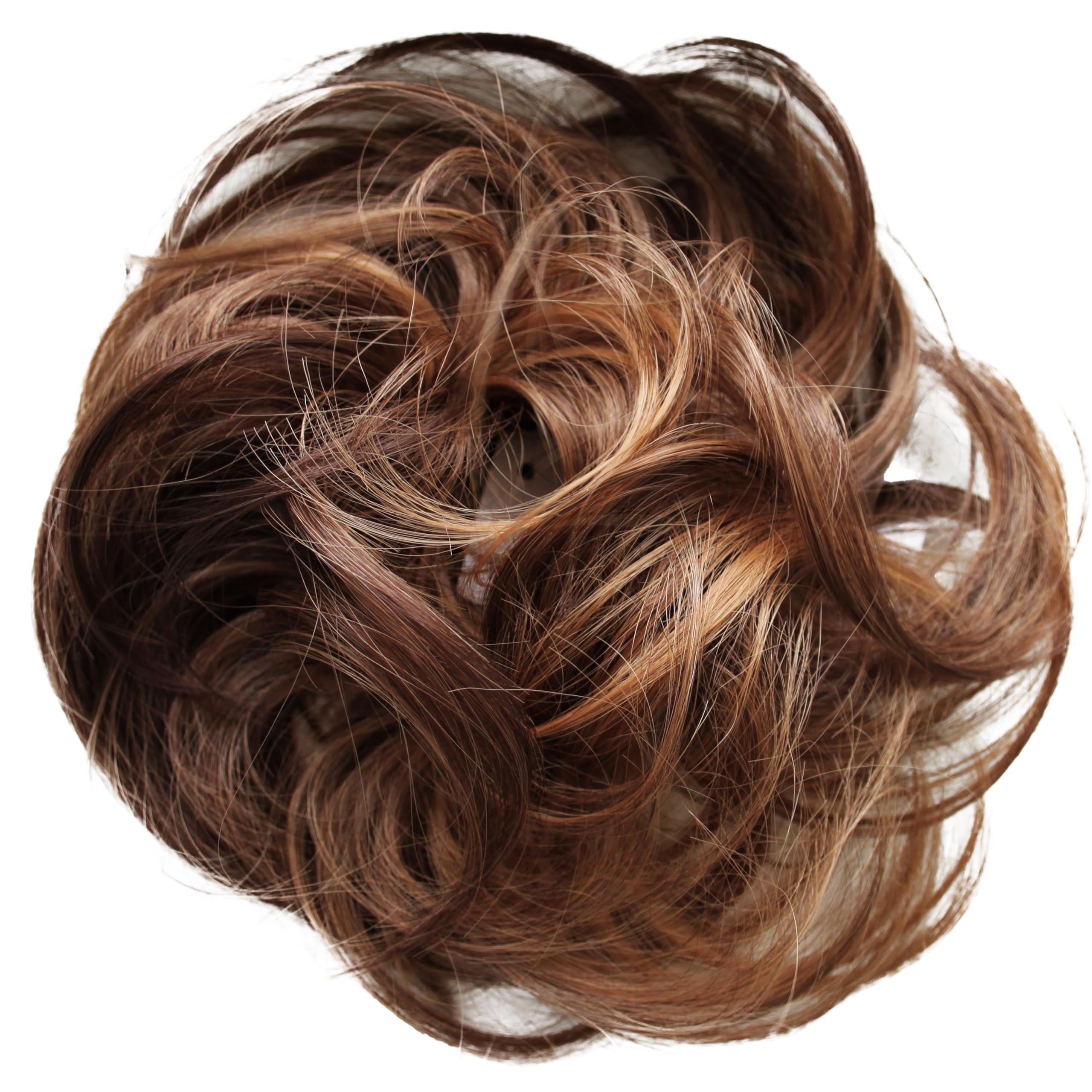 brown mix 30H26 : PRETTYSHOP Scrunchie Bun Up Do Hair piece Hair Ribbon Ponytail Extensions Wavy Curly or Messy Various Colors (brown mix 30H26)