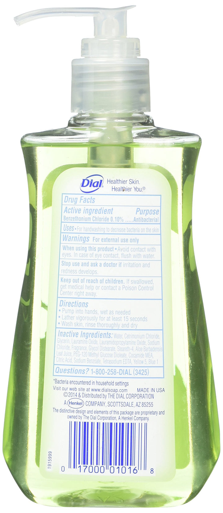 Dial Antibacterial Hand Soap, Moisturizing Aloe 7.5 oz (Pack of 10)