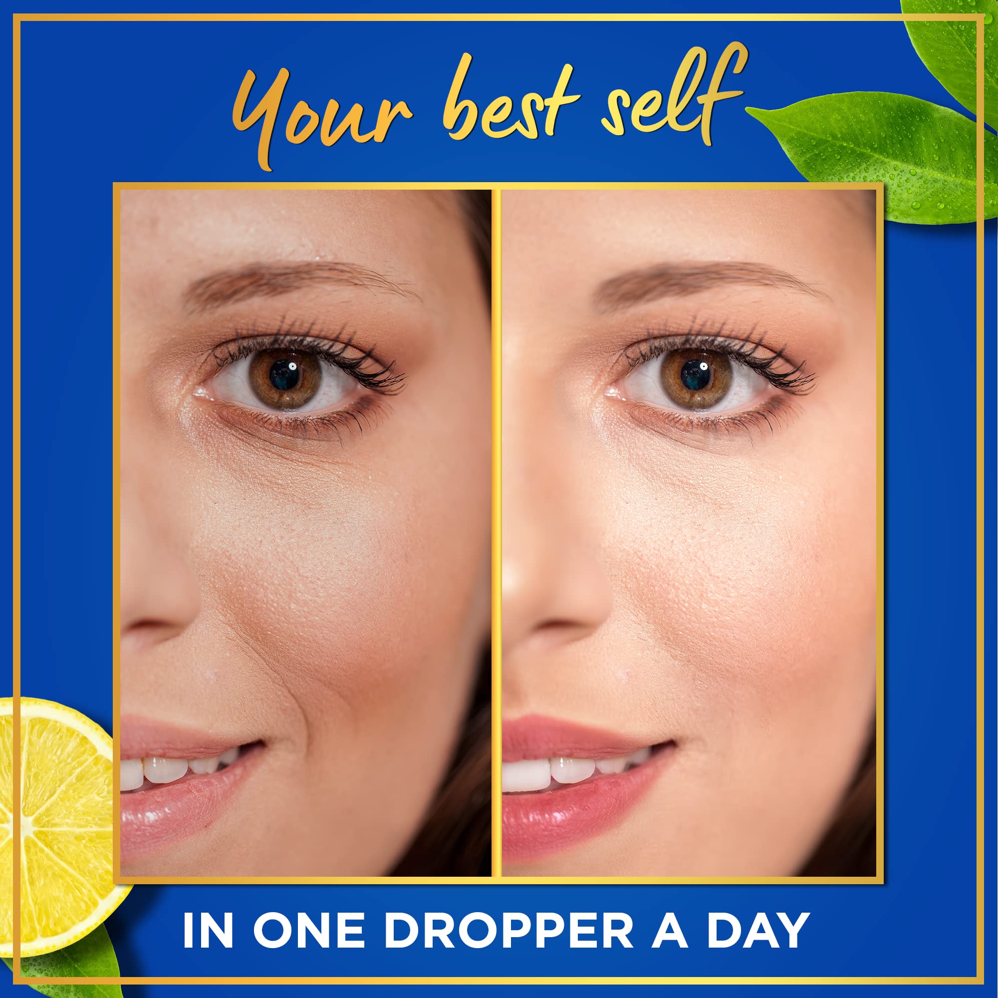 WINDSOR BOTANICALS Liquid Collagen for Women and Men - Hair, Skin, Nails Vitamins - Lemon Flavor Collagen Peptides Hair Growth Drink - 5,000mcg Biotin, 10,000mcg - US Made - 2x2oz