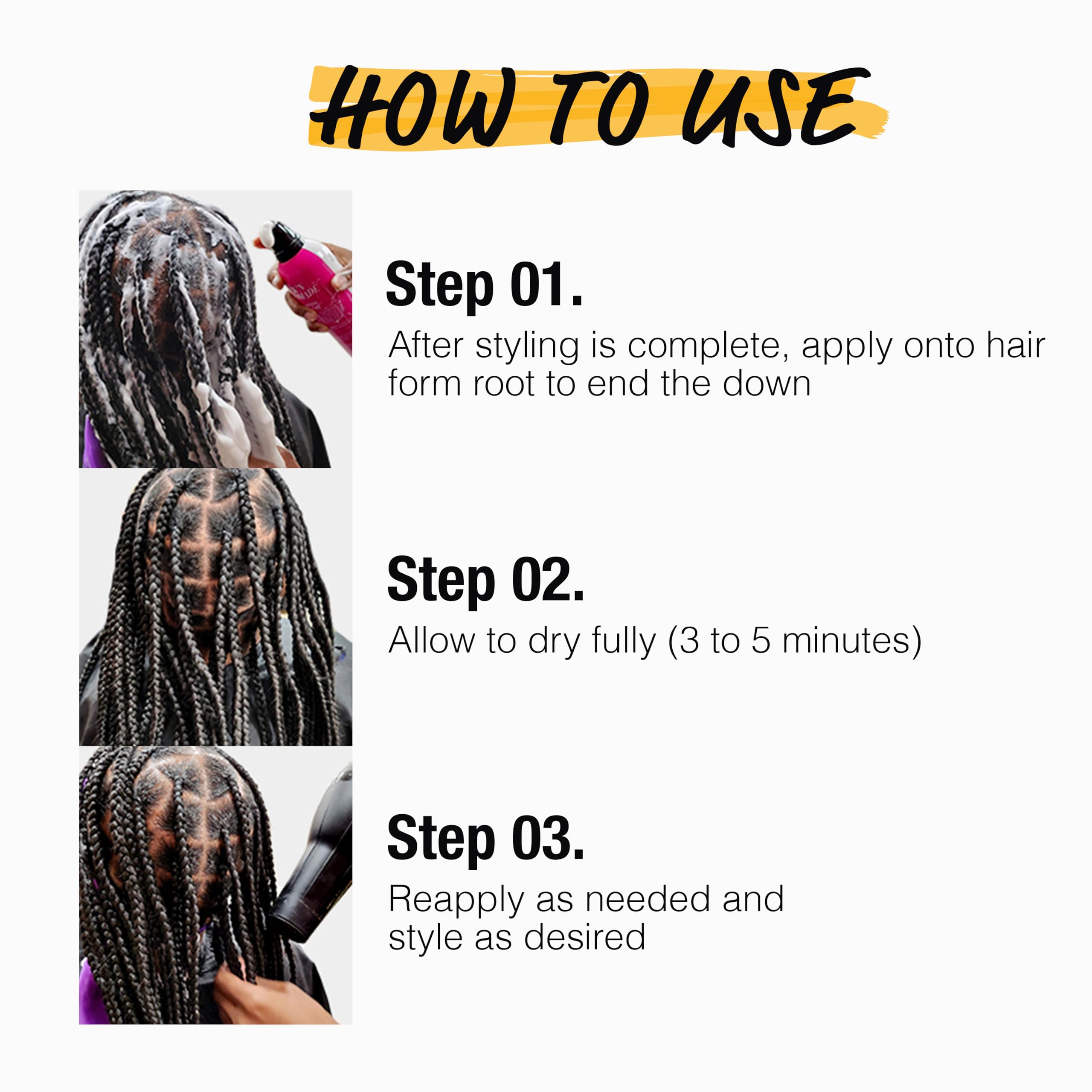 EBIN NEW YORK Braid Formula Setting Mousse (12.49 oz, Sweet Almond Oil)