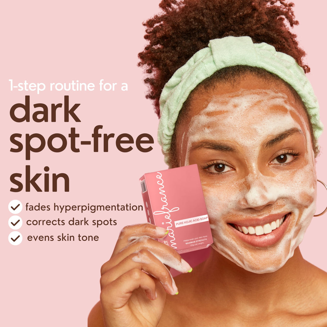 Pure Kojic Acid Soap for Hyperpigmentation, Dark Spots & Skin Brightening with Papaya Extract, Vitamin C & E - Maximum Strength, Fragrance-free, 5.3 oz