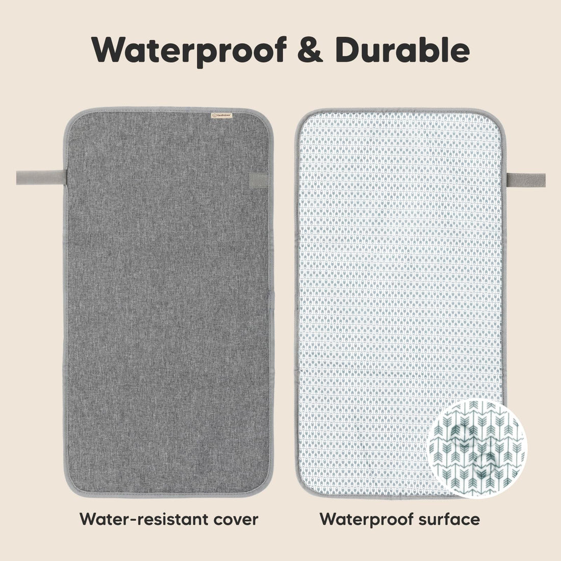 Portable Diaper Changing Pad - Waterproof Foldable Baby Changing Mat - Travel Diaper Change Mat - Lightweight Changing Pads for Baby - Baby Changer - Machine Washable (Classic Gray)